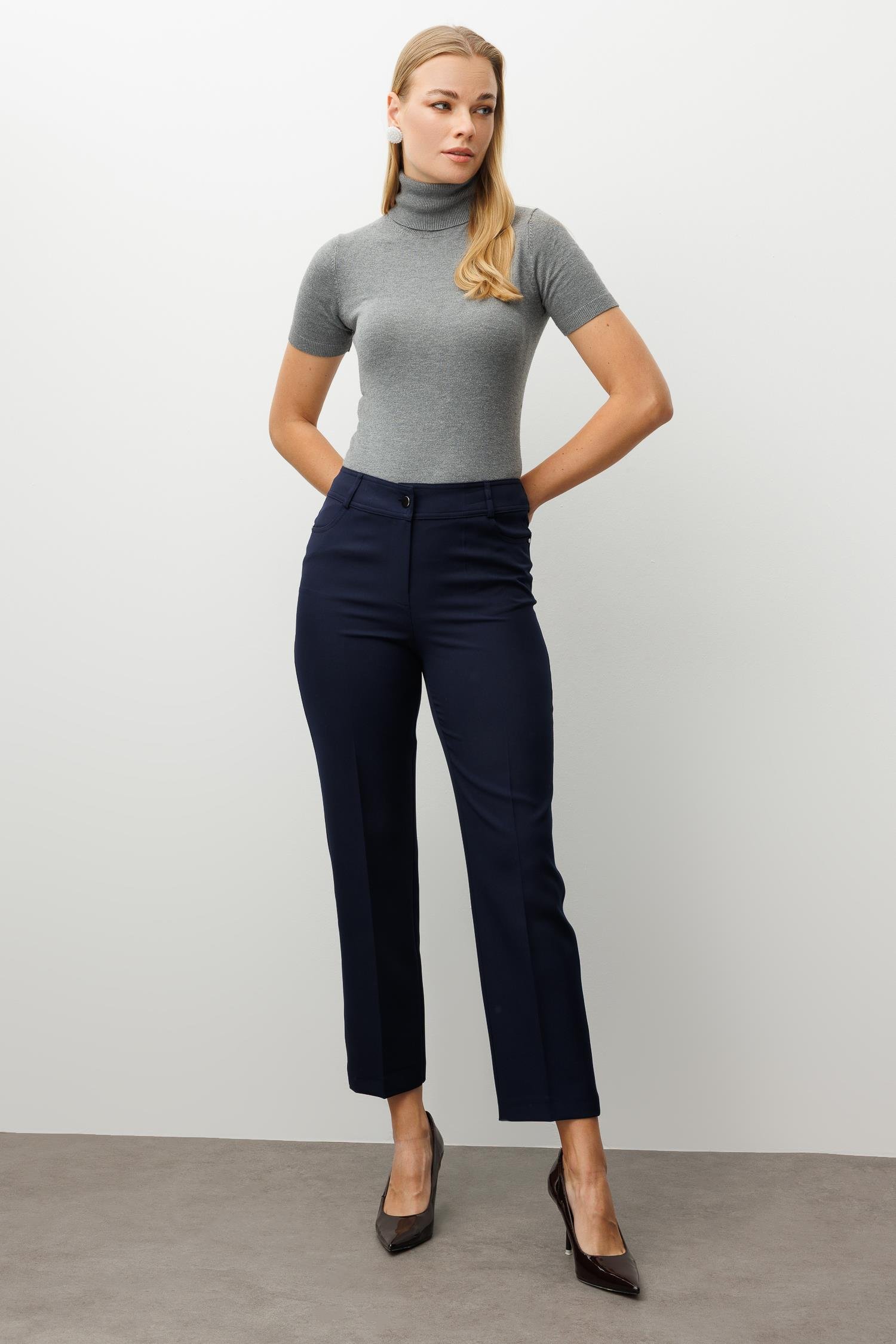 Modailgi  Beş Cep Dar Paça Pantolon Lacivert