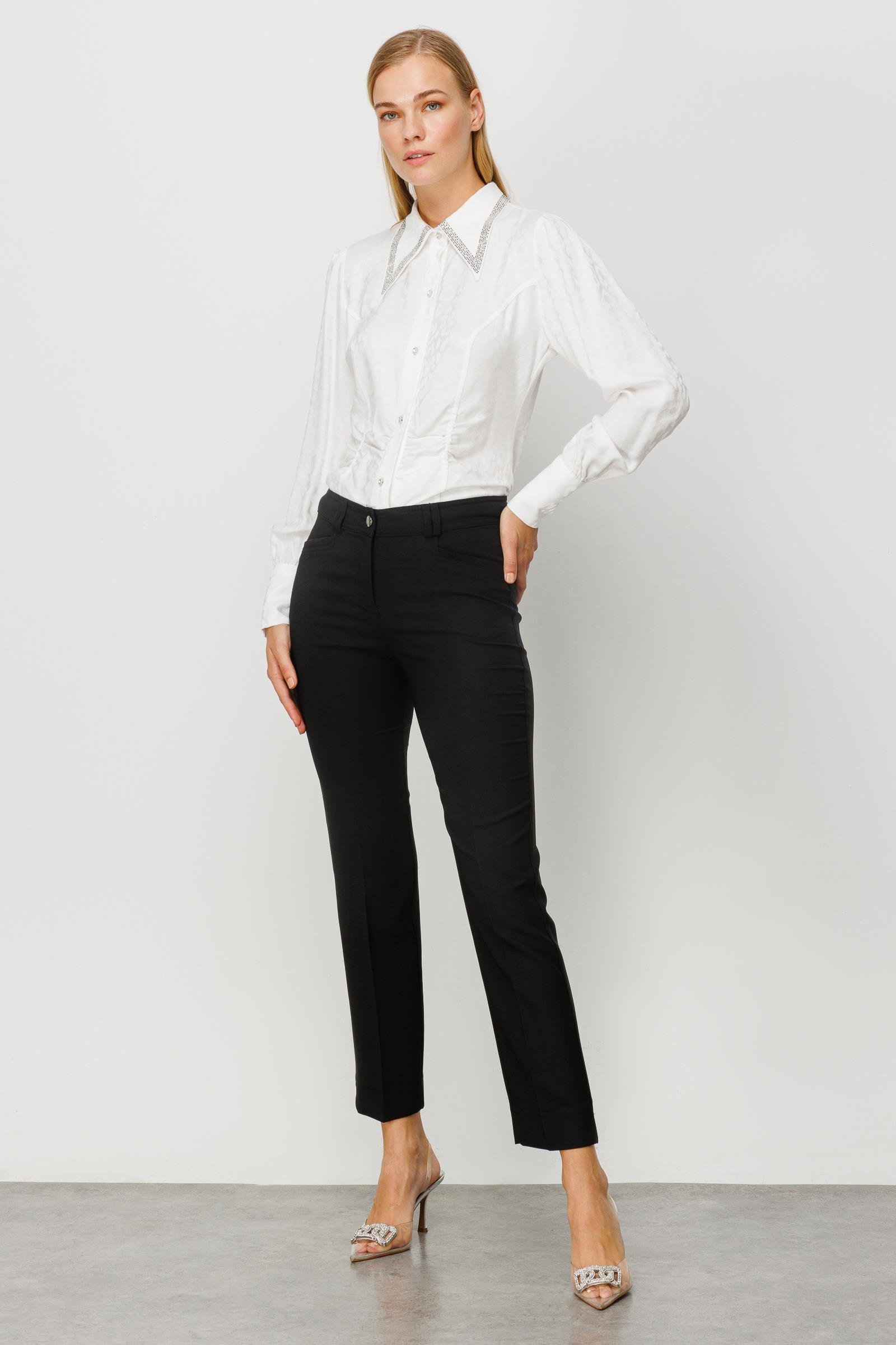 Modailgi  Beş Cep Dar Paça Pantolon Siyah