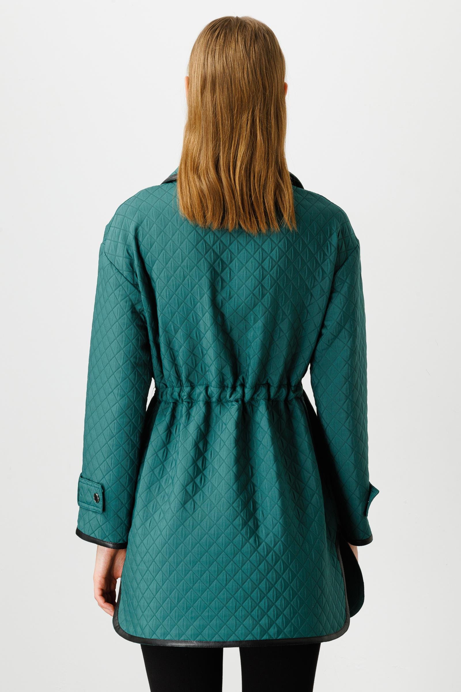 Modailgi  Çıtçıt Kapamalı Kapitone Mont Yeşil