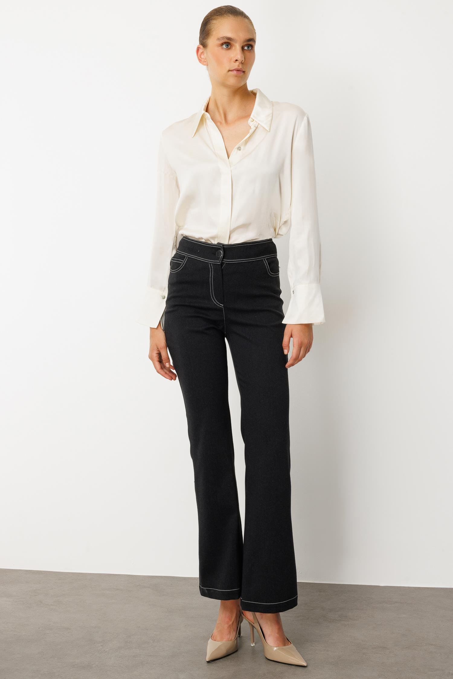 Modailgi  Denim Beş Cep Pantolon - 77001 Siyah