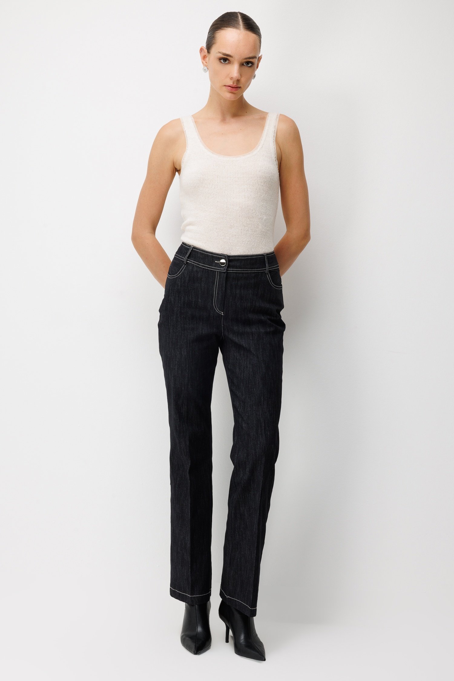 Modailgi  Denim İspanyol Paça Pantolon - 70130 Siyah