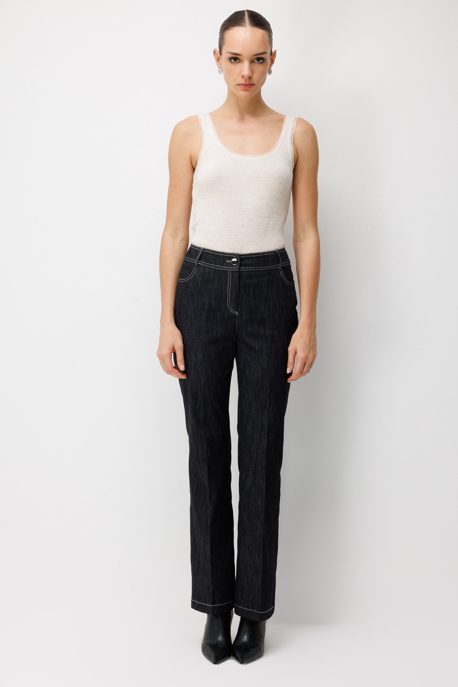 Modailgi  Denim İspanyol Paça Pantolon - 70130 Siyah
