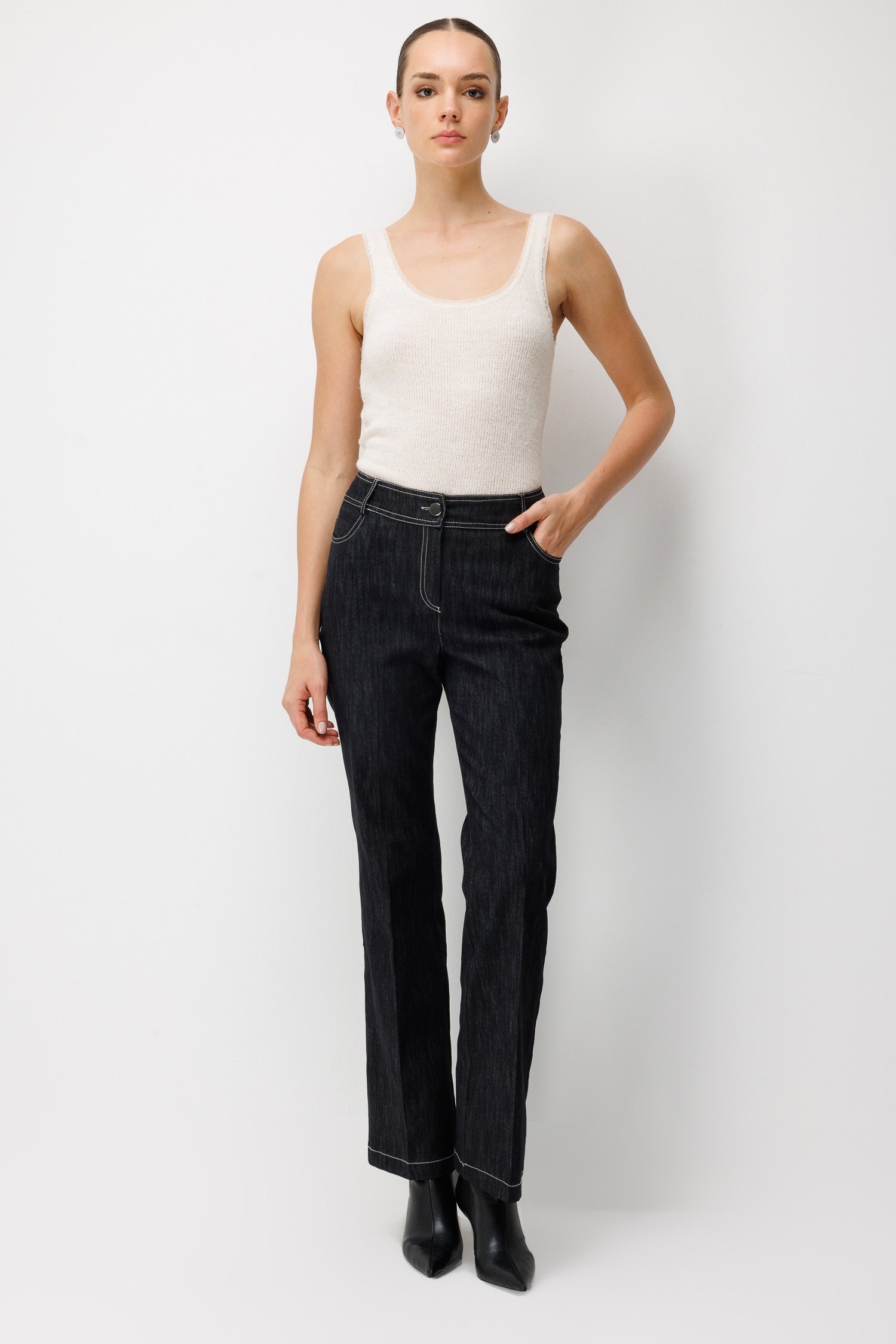 Modailgi  Denim İspanyol Paça Pantolon - 70130 Siyah