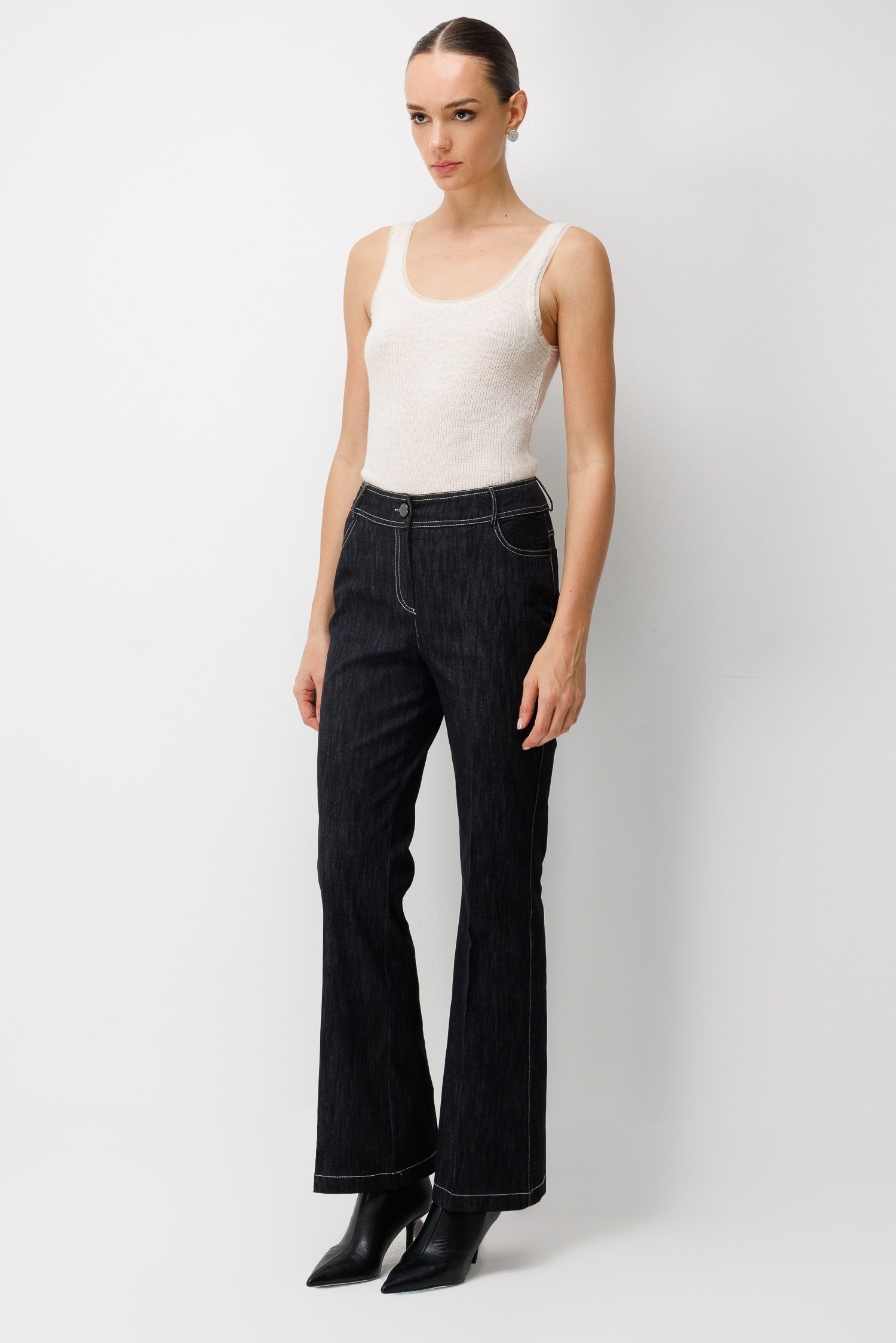 Modailgi  Denim İspanyol Paça Pantolon - 70130 Siyah