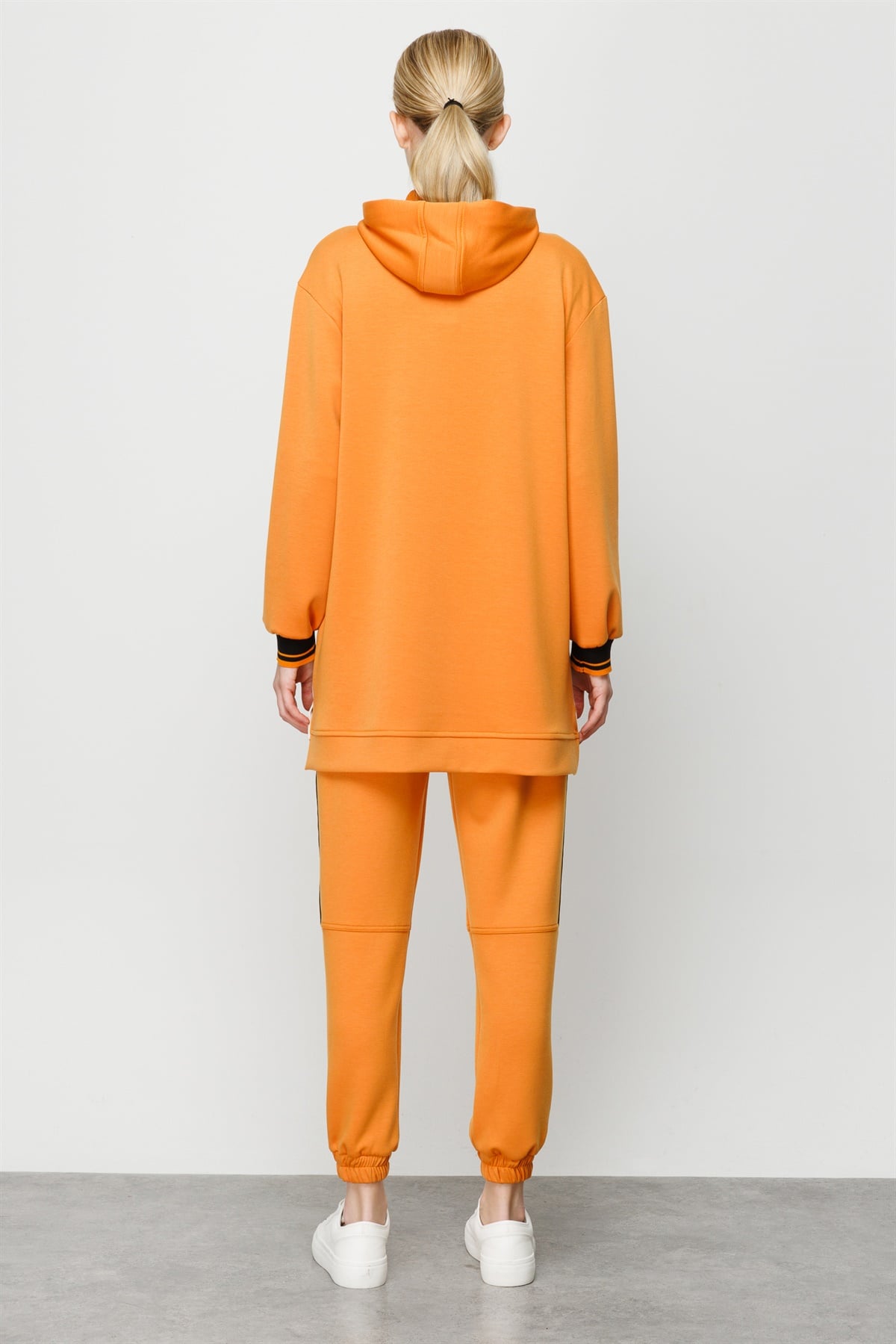 Modailgi  Deri Şeritli Pantolon Orange