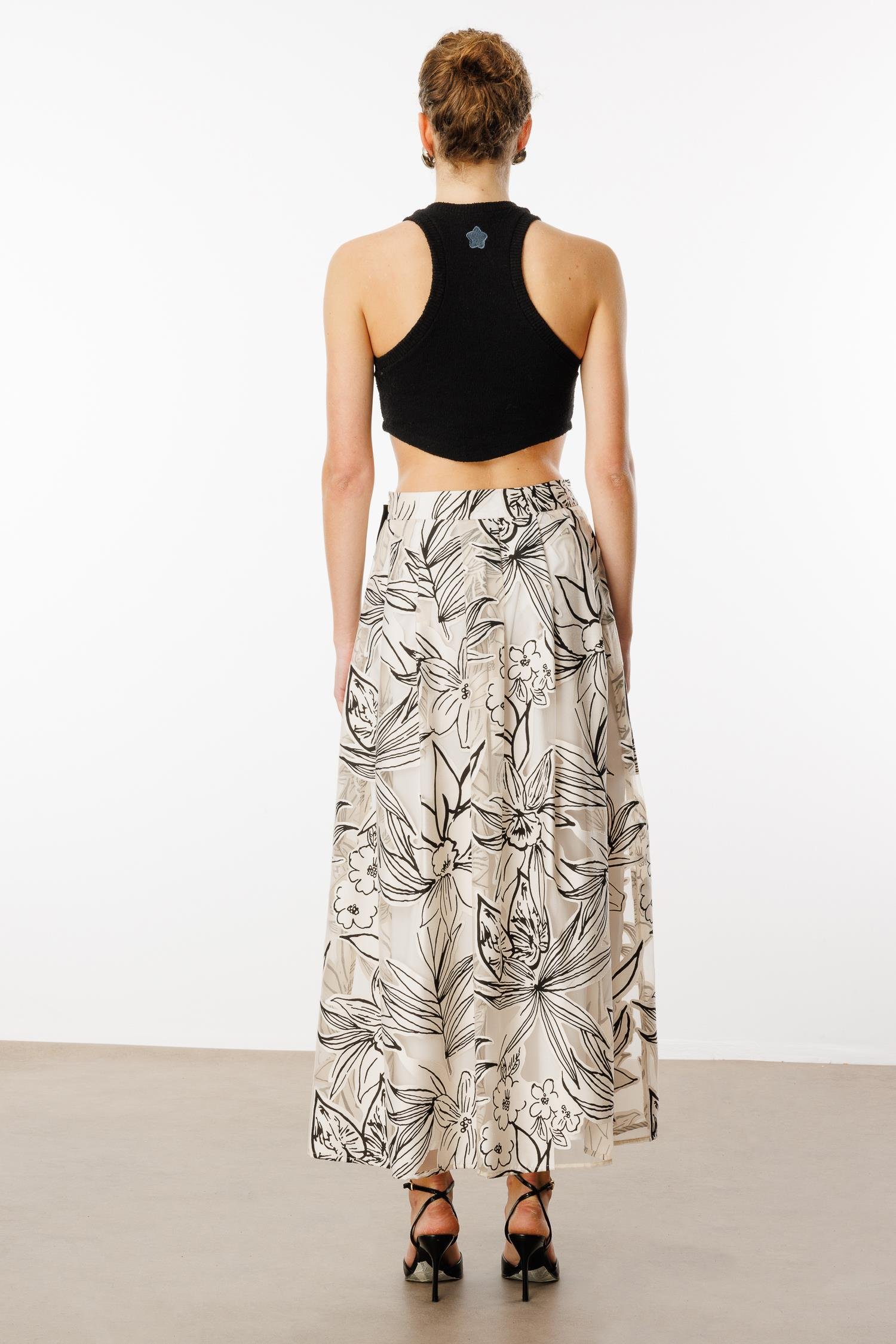 Modailgi  Desenli Fiyonk Aksesuarlı Etek - 70059 Orijinal