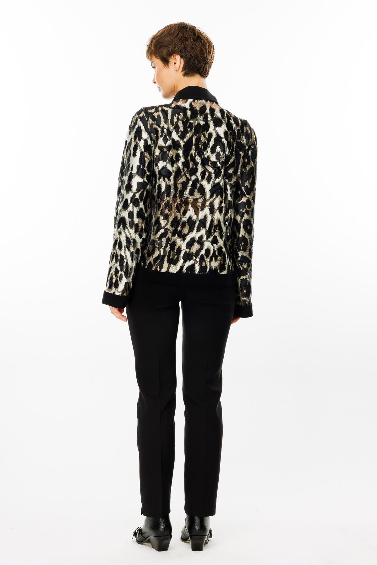 Modailgi  Dik Yakalı Düz Örme Kumaş Garnili Fermuarlı Tunik Haki