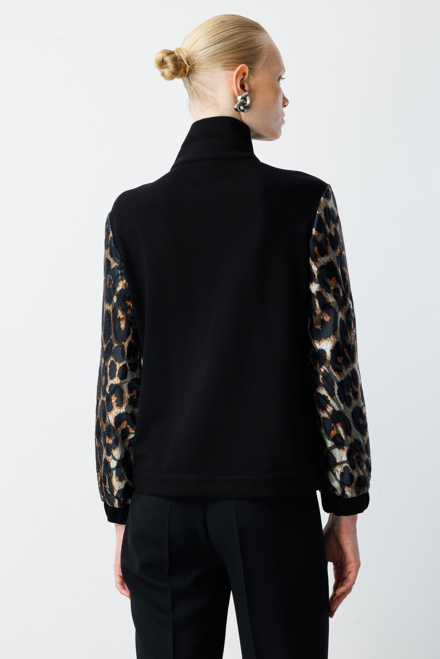 Modailgi  Dik Yakalı Trok Detaylı Fermuarlı Tunik Taba