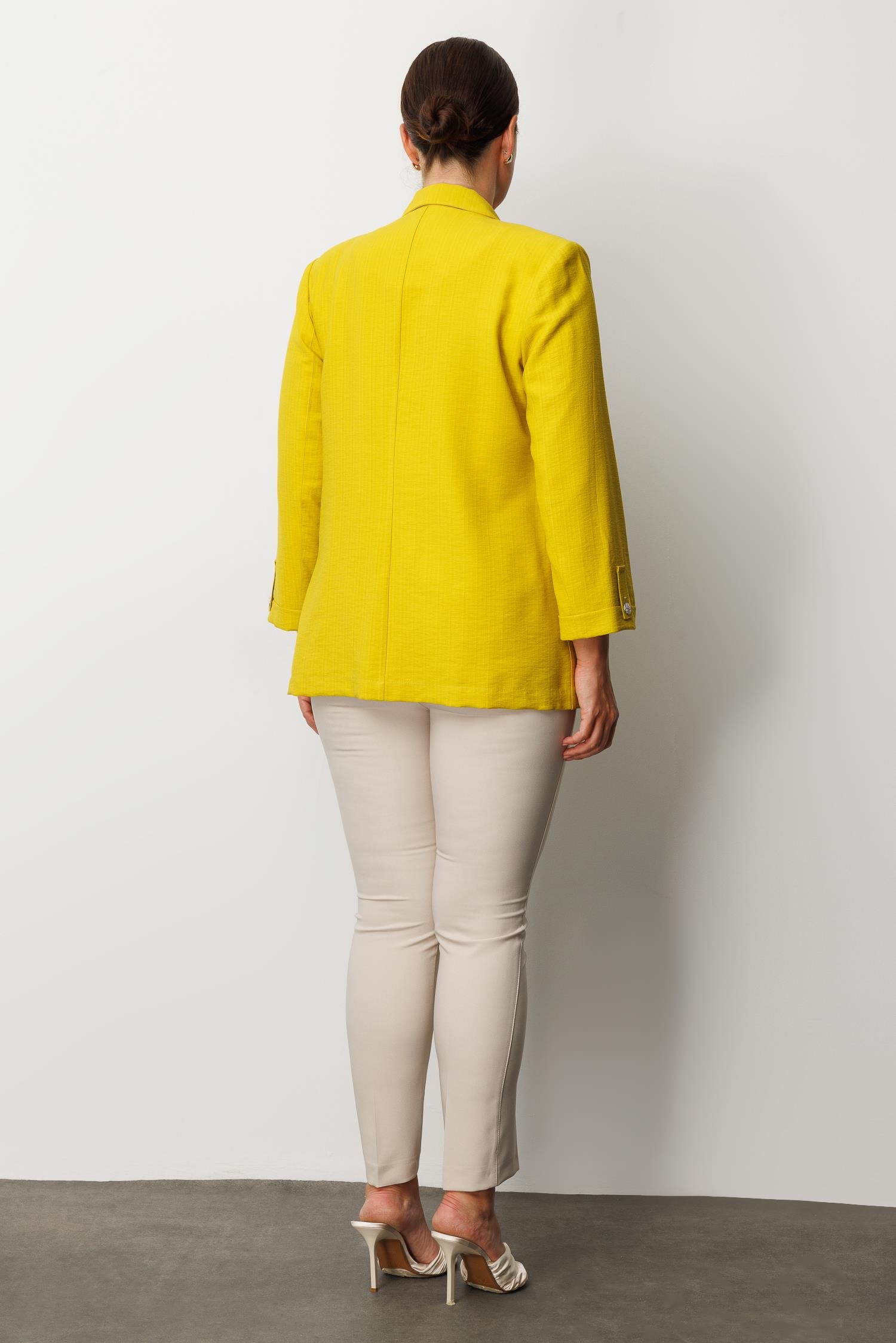 Modailgi  Duble Truvakar Kol Yarım Astarlı Rahat Kesim Ceket Asit