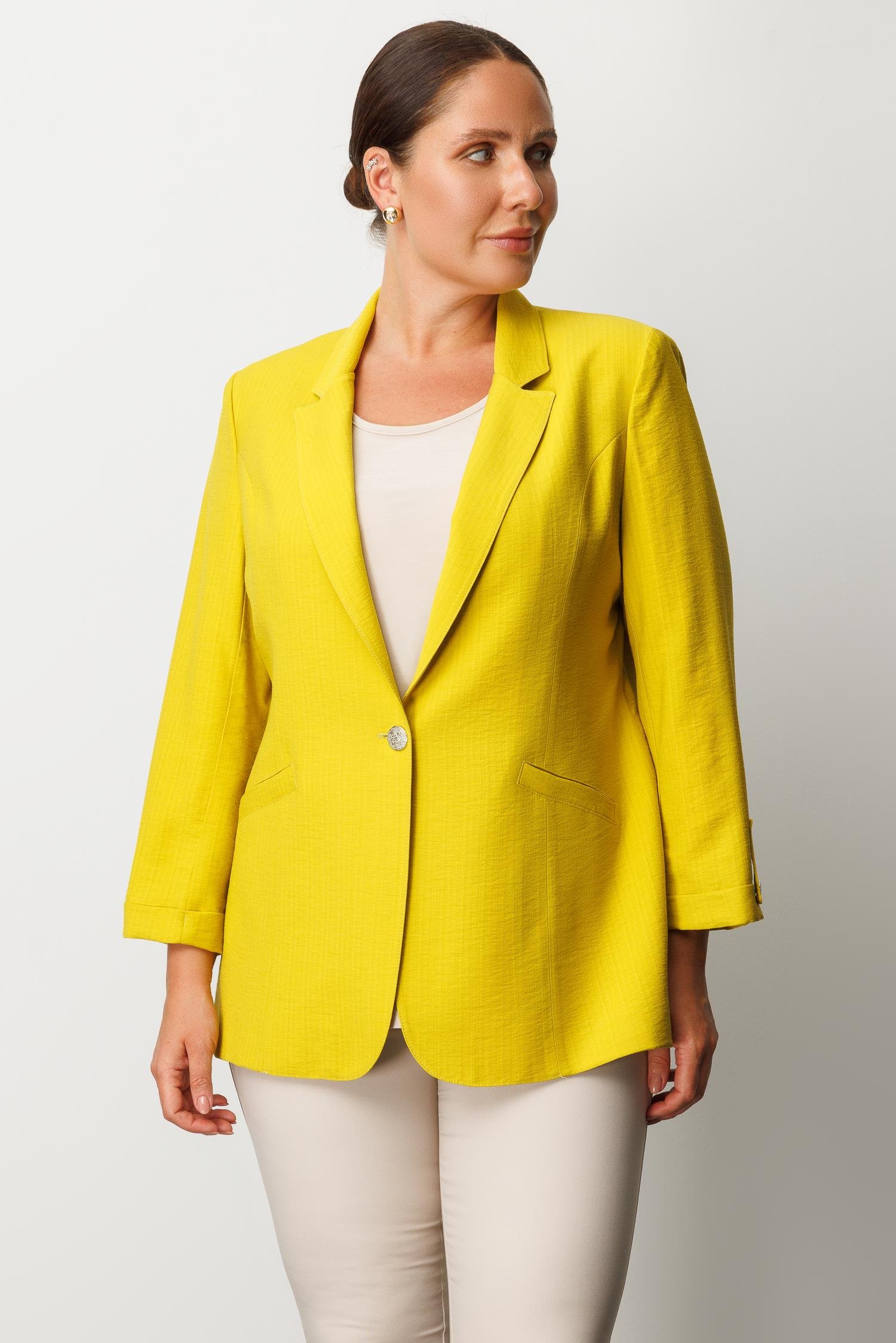 Modailgi  Duble Truvakar Kol Yarım Astarlı Rahat Kesim Ceket Asit