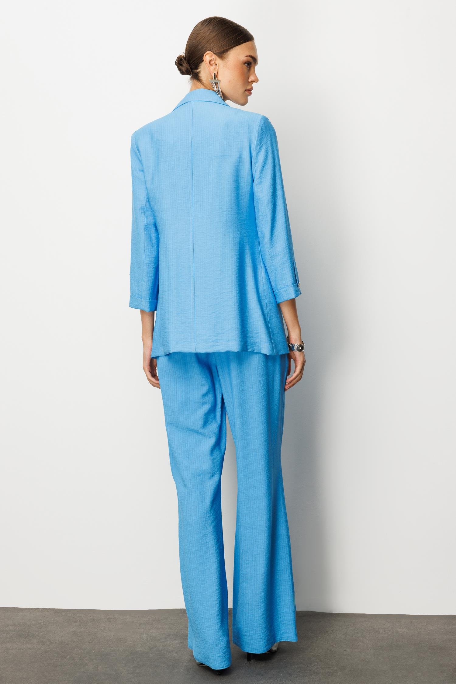 Modailgi  Duble Truvakar Kol Yarım Astarlı Rahat Kesim Ceket Mavi