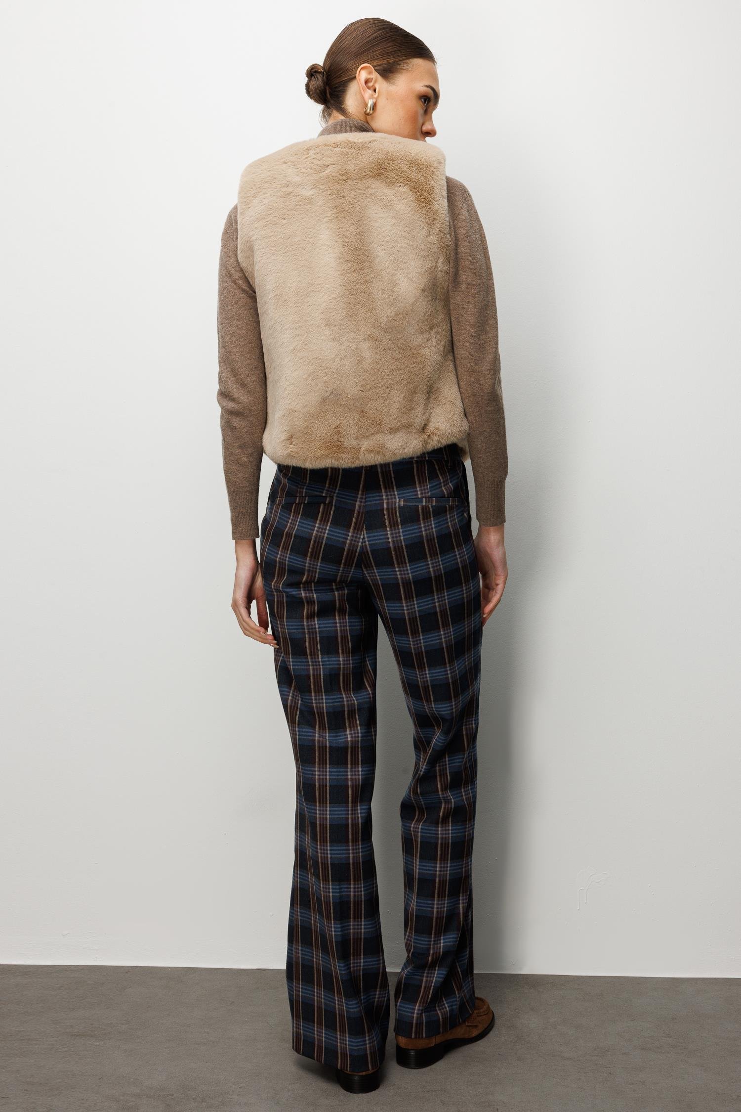 Modailgi  Düz Kısa Peluş Yelek Vizon