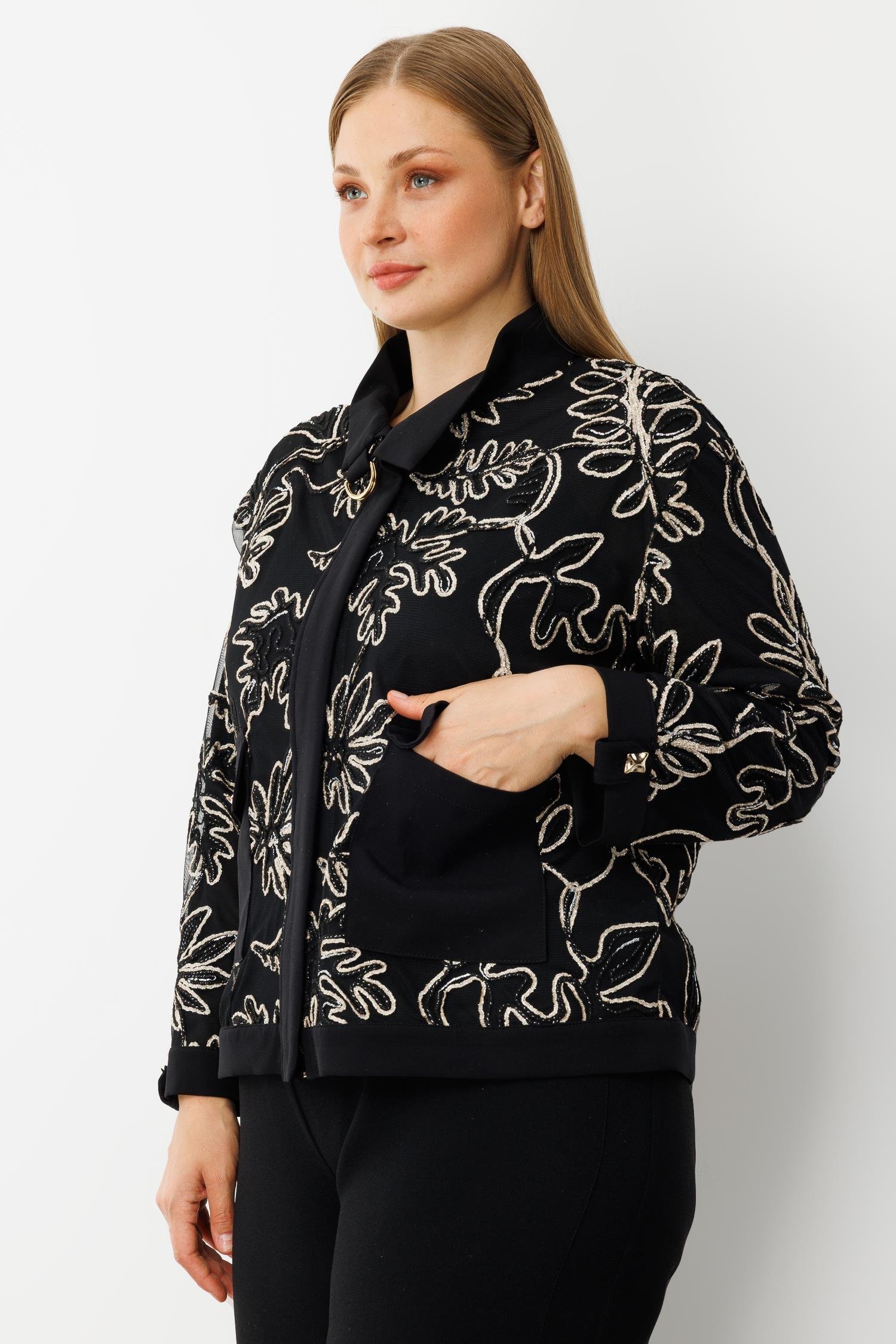 Modailgi  Düz Kumaş Garni Detaylı Fermuar Kapamalı Torba Cepli Kordone Gömlek Gold