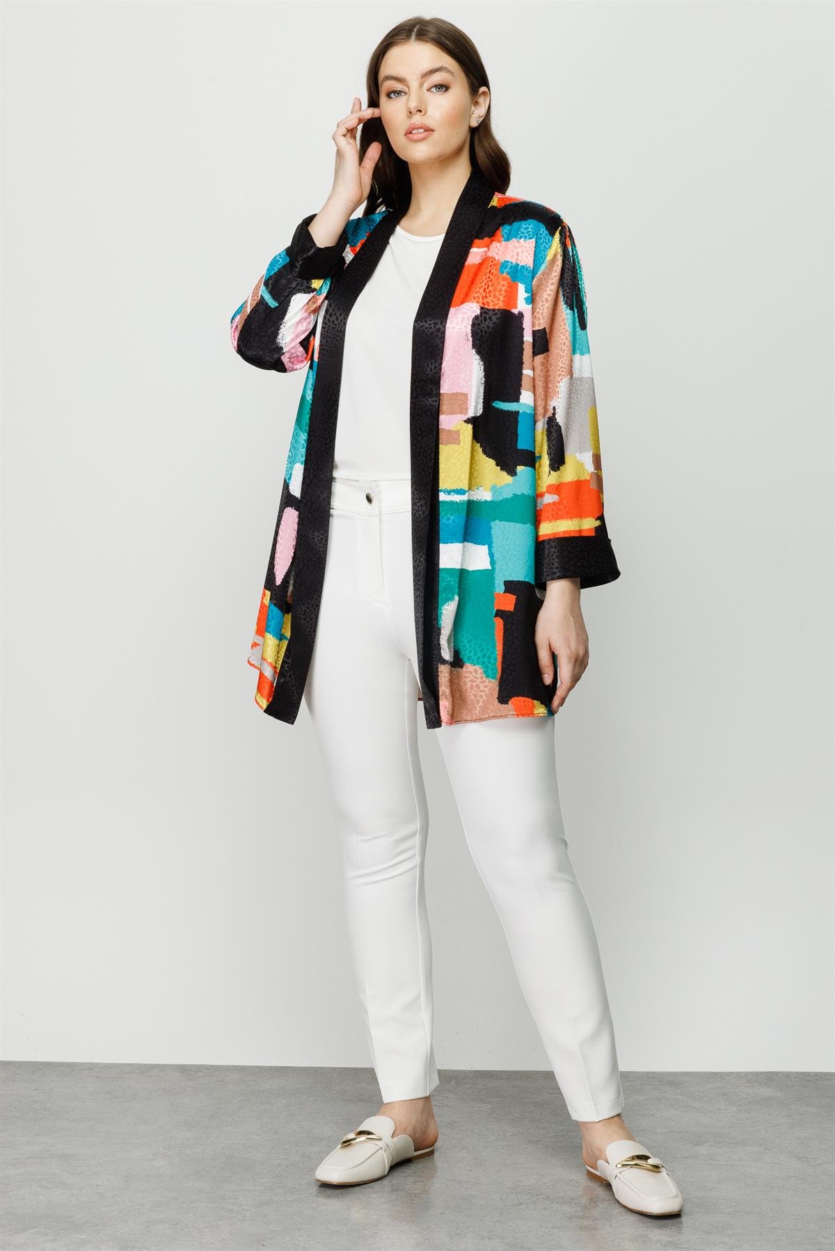 Modailgi  Emprime Patchwork Desenli İkili Kısa Tunik Orijinal