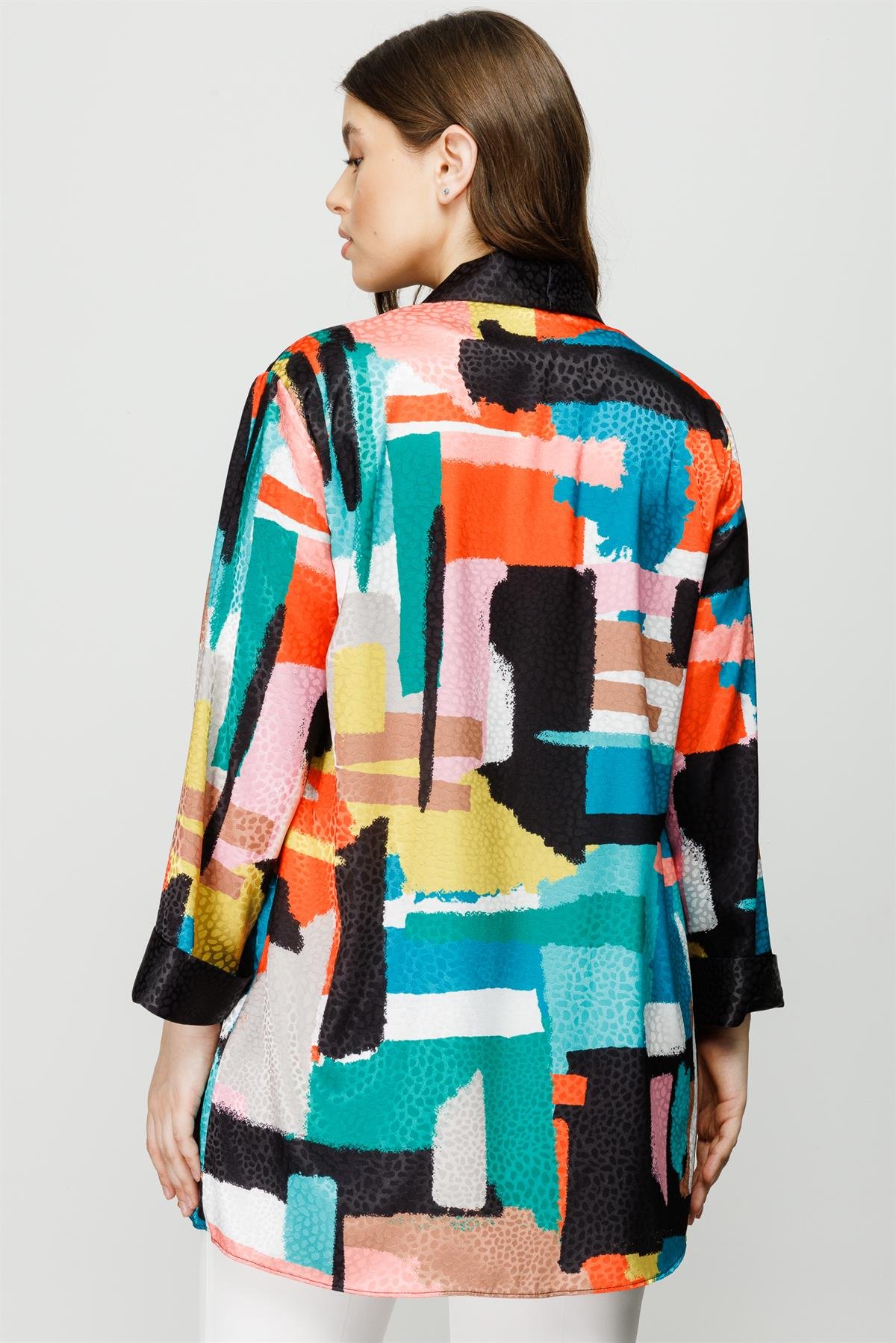 Modailgi  Emprime Patchwork Desenli İkili Kısa Tunik Orijinal
