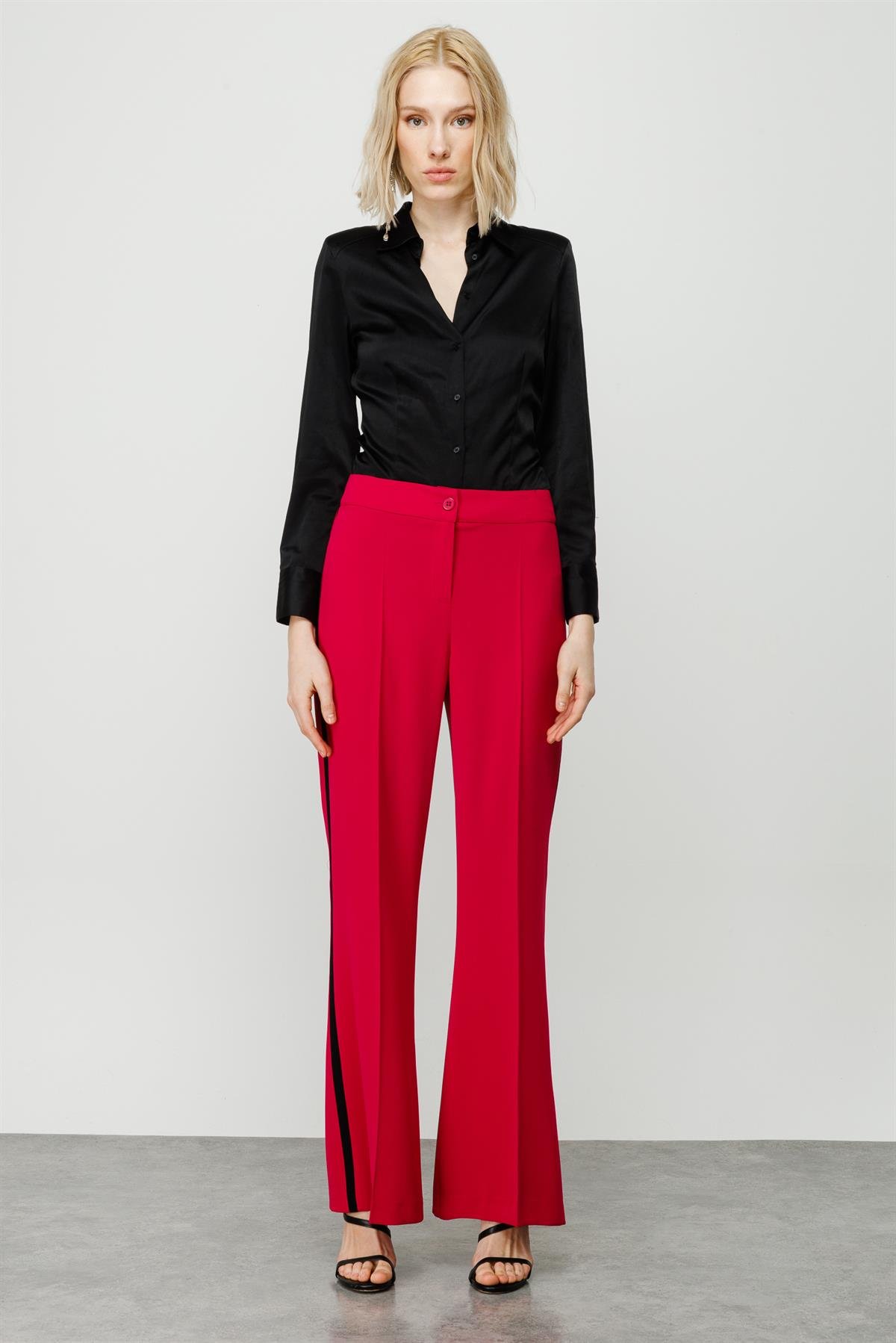 Modailgi  Enkürüsteli Bol Paça Pantolon Fuşya