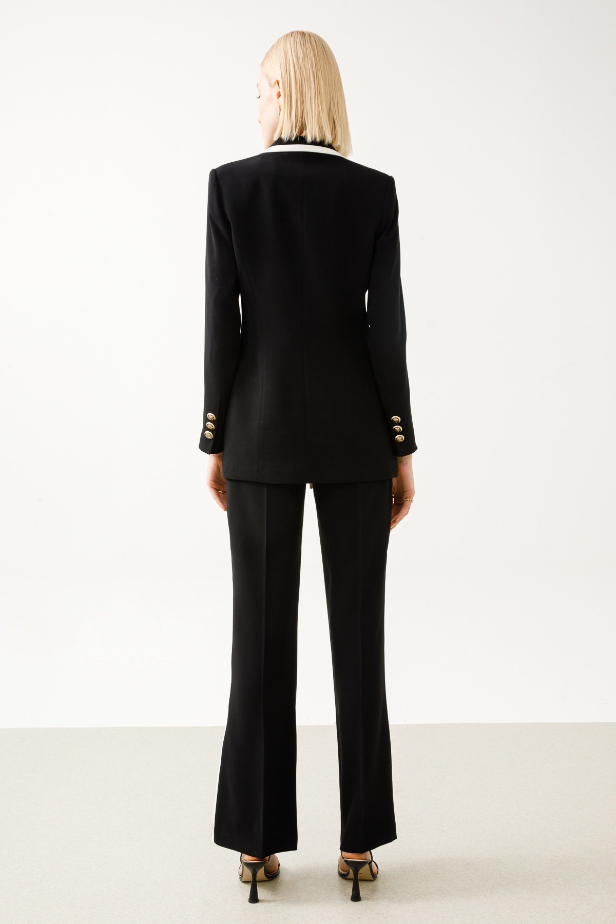 Modailgi  Enkürüsteli Bol Paça Pantolon Siyah