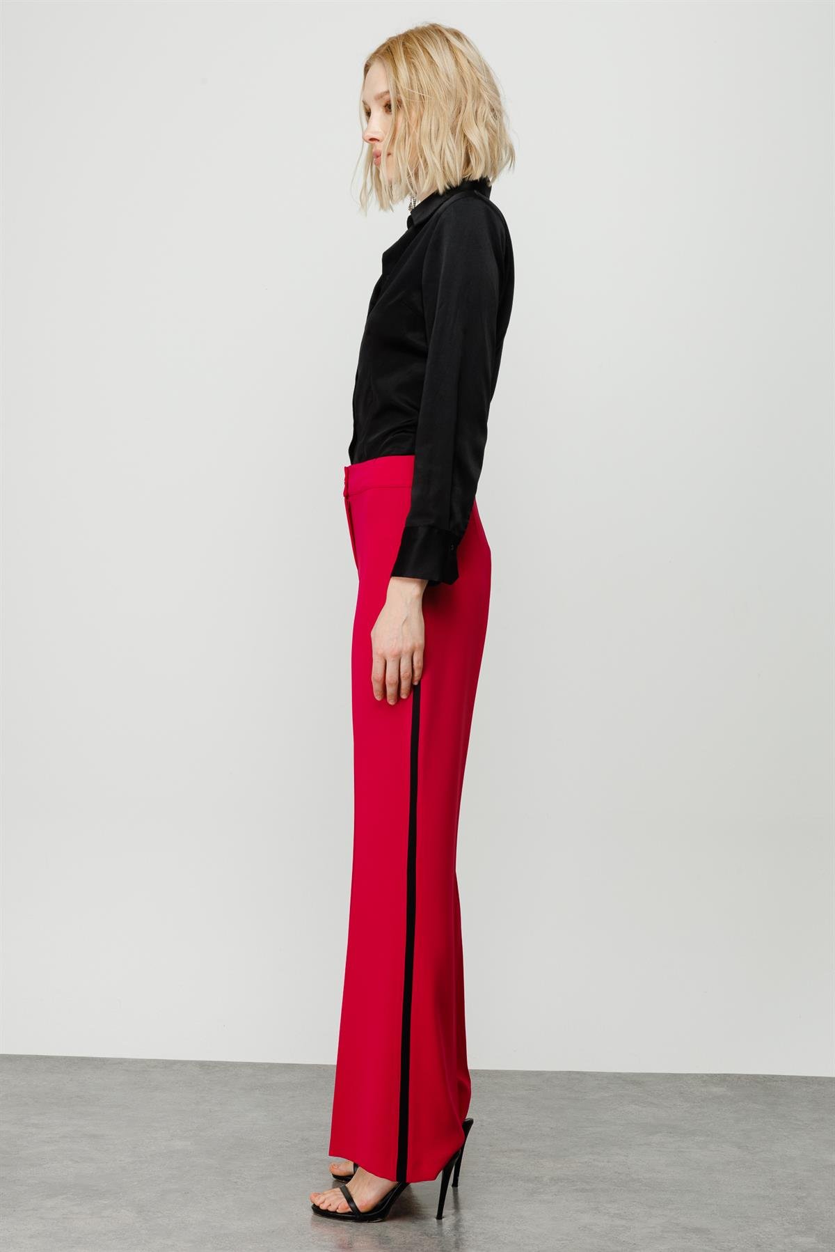 Modailgi  Enkürüsteli Bol Paça Pantolon Fuşya