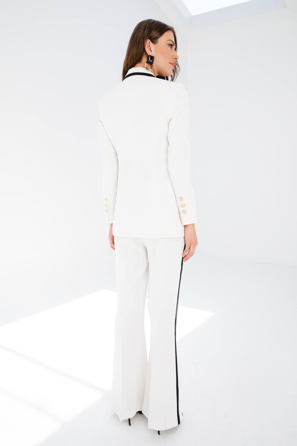 Modailgi  Enkürüsteli Kruvaze Ceket Ekru