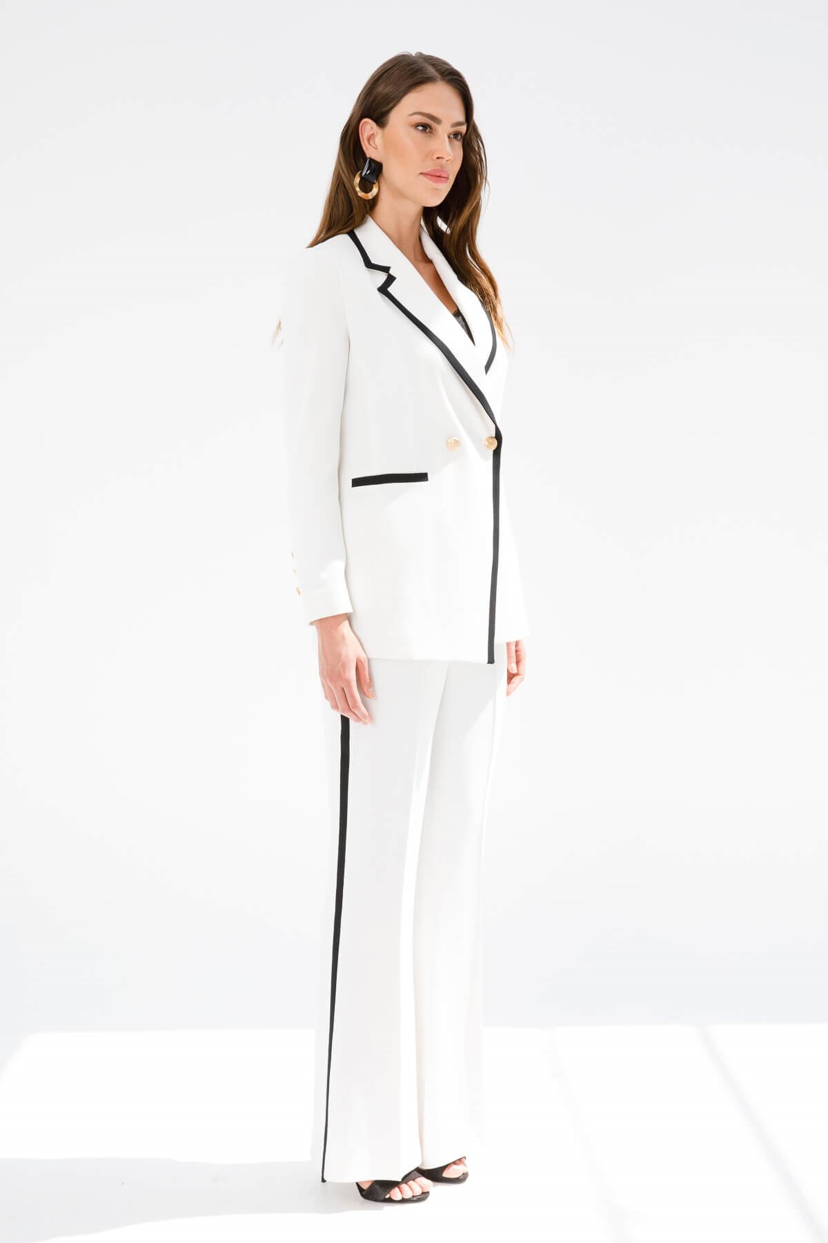 Modailgi  Enkürüsteli Kruvaze Ceket Ekru