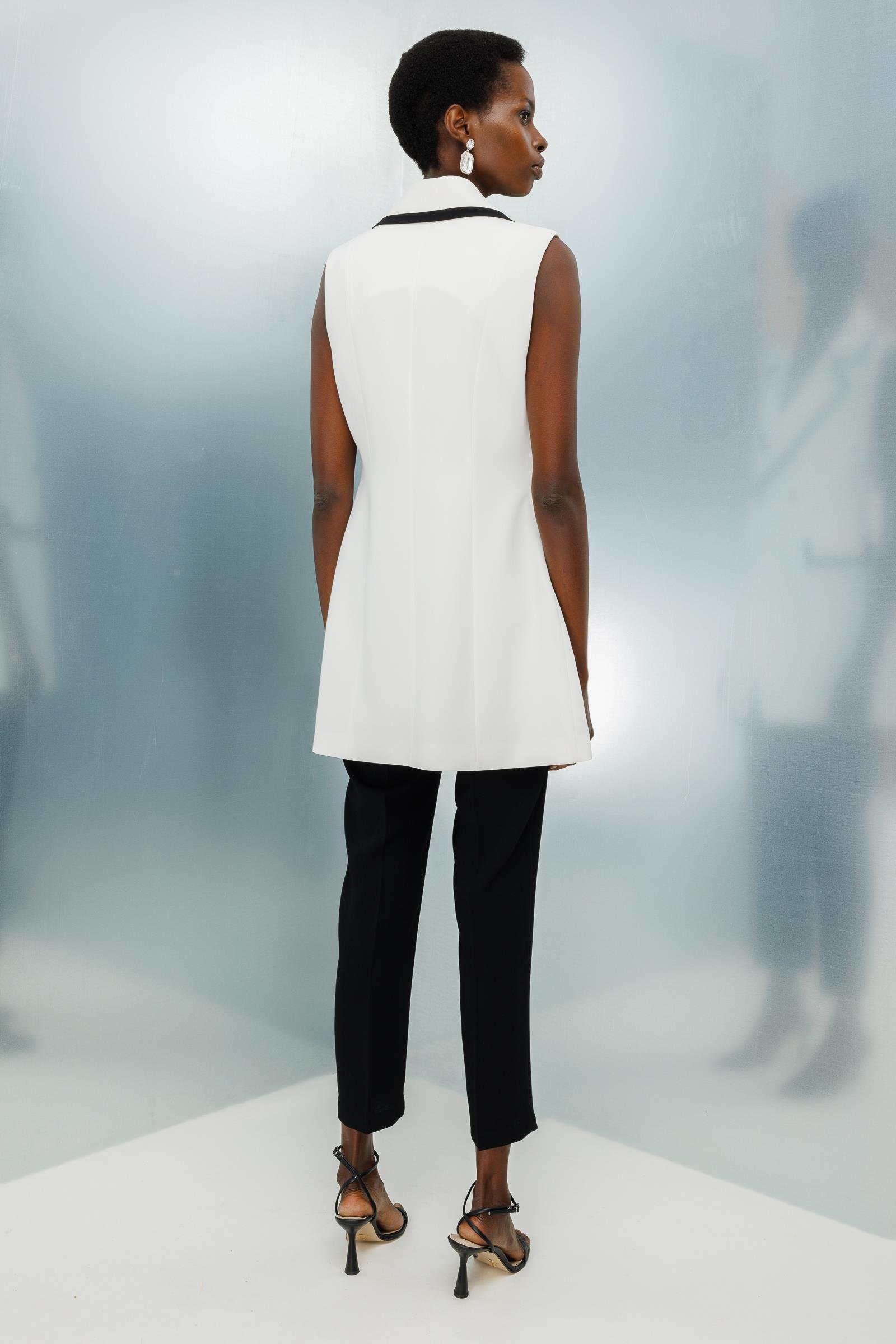 Modailgi  Enkürüsteli Kruvaze Yelek Ekru