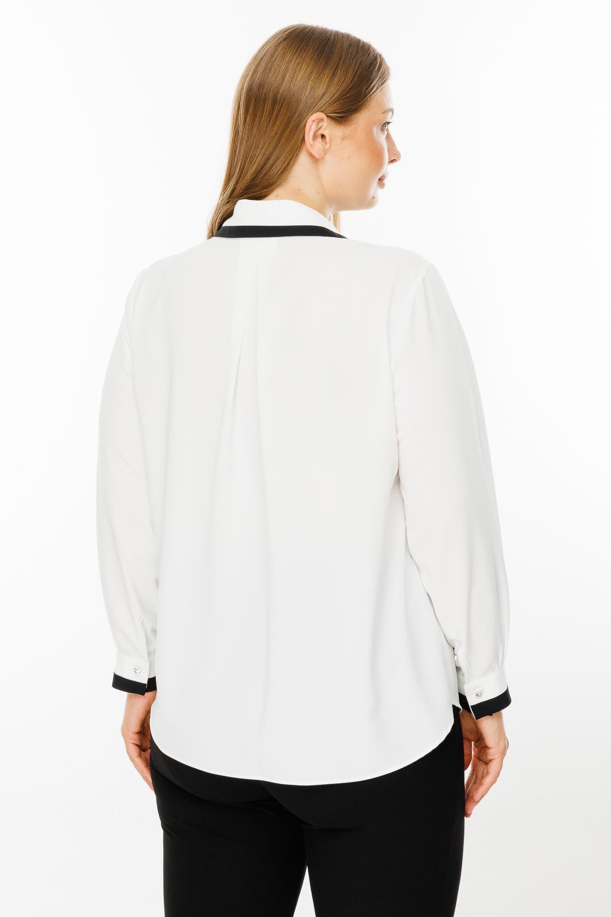 Modailgi  Enkürüsteli Taşlı Gömlek Ekru