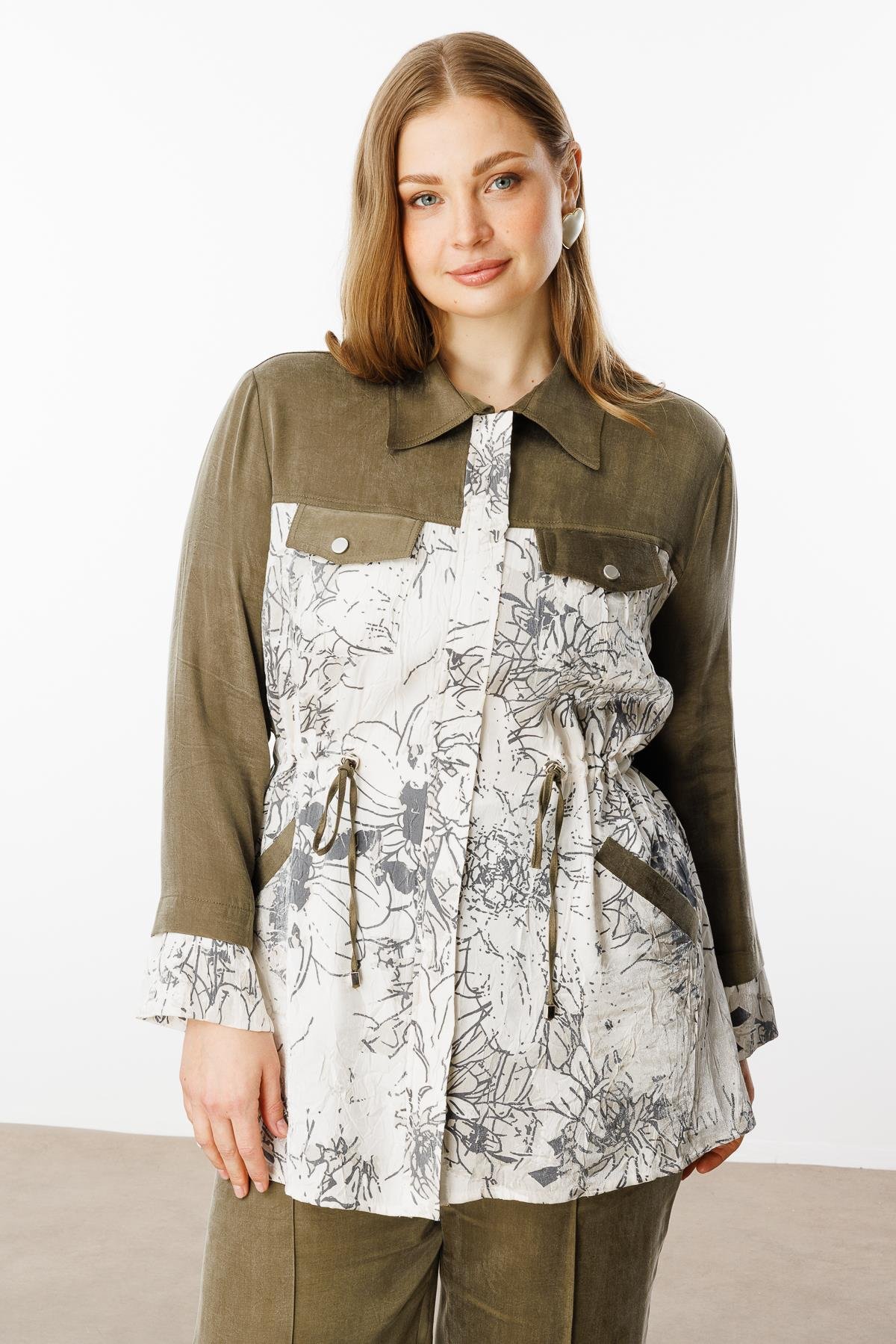 Modailgi  Erkek Yaka Cep Kapaklı Tunik Haki