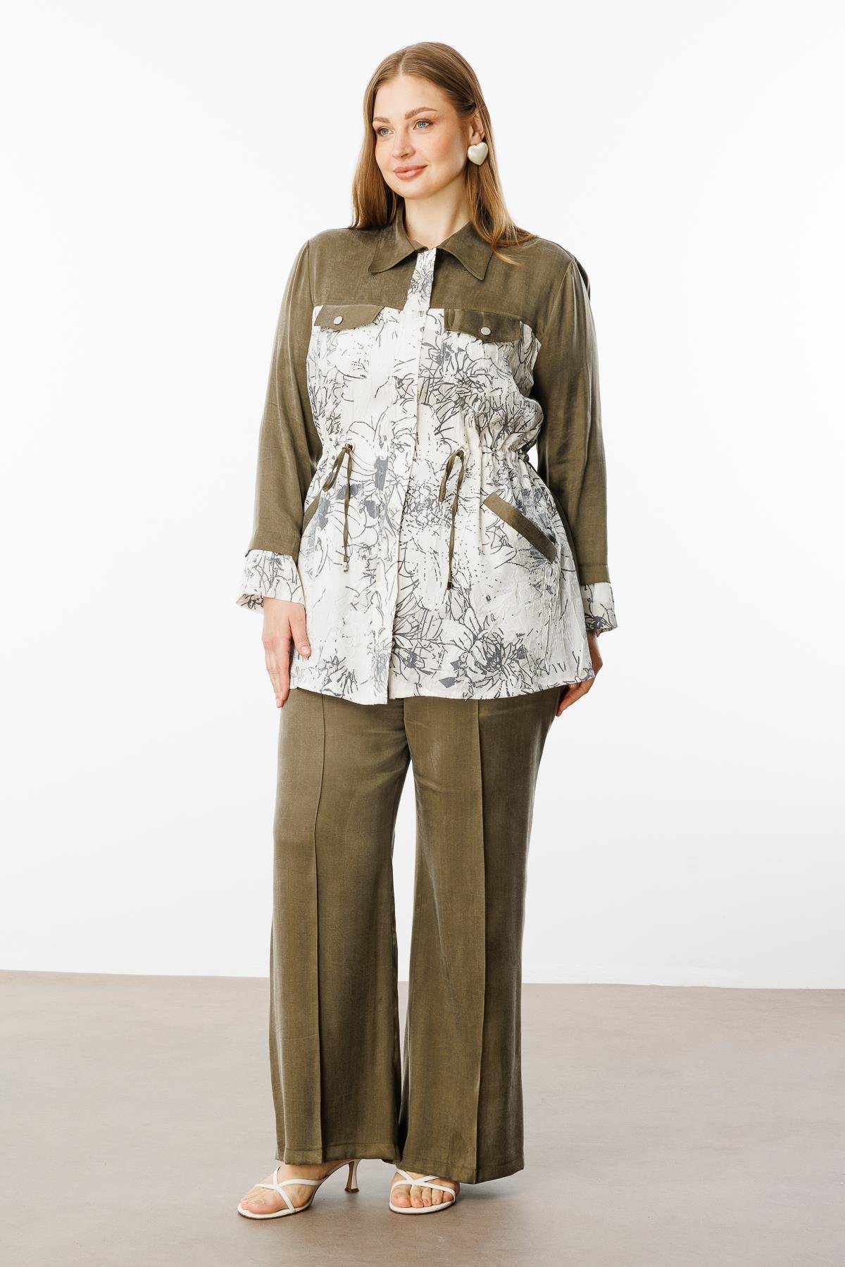 Modailgi  Erkek Yaka Cep Kapaklı Tunik Haki