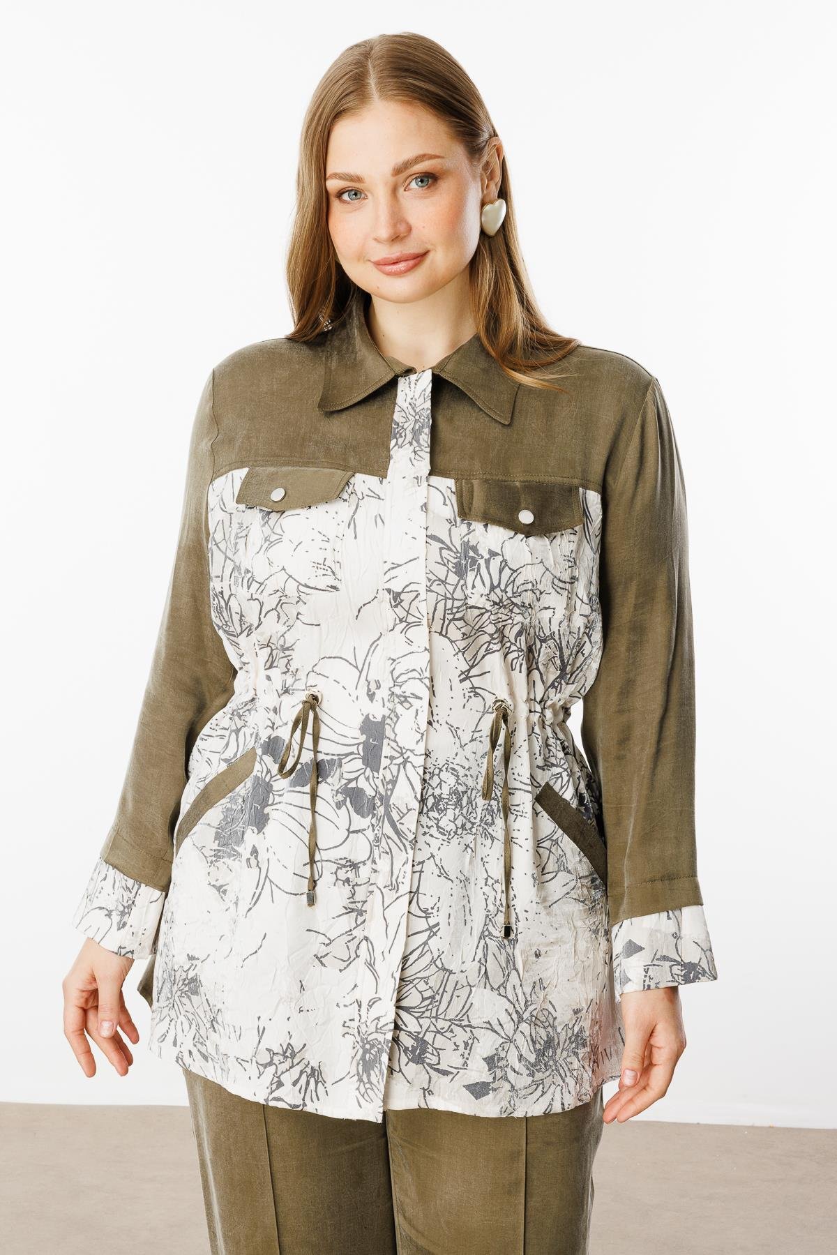 Modailgi  Erkek Yaka Cep Kapaklı Tunik Haki