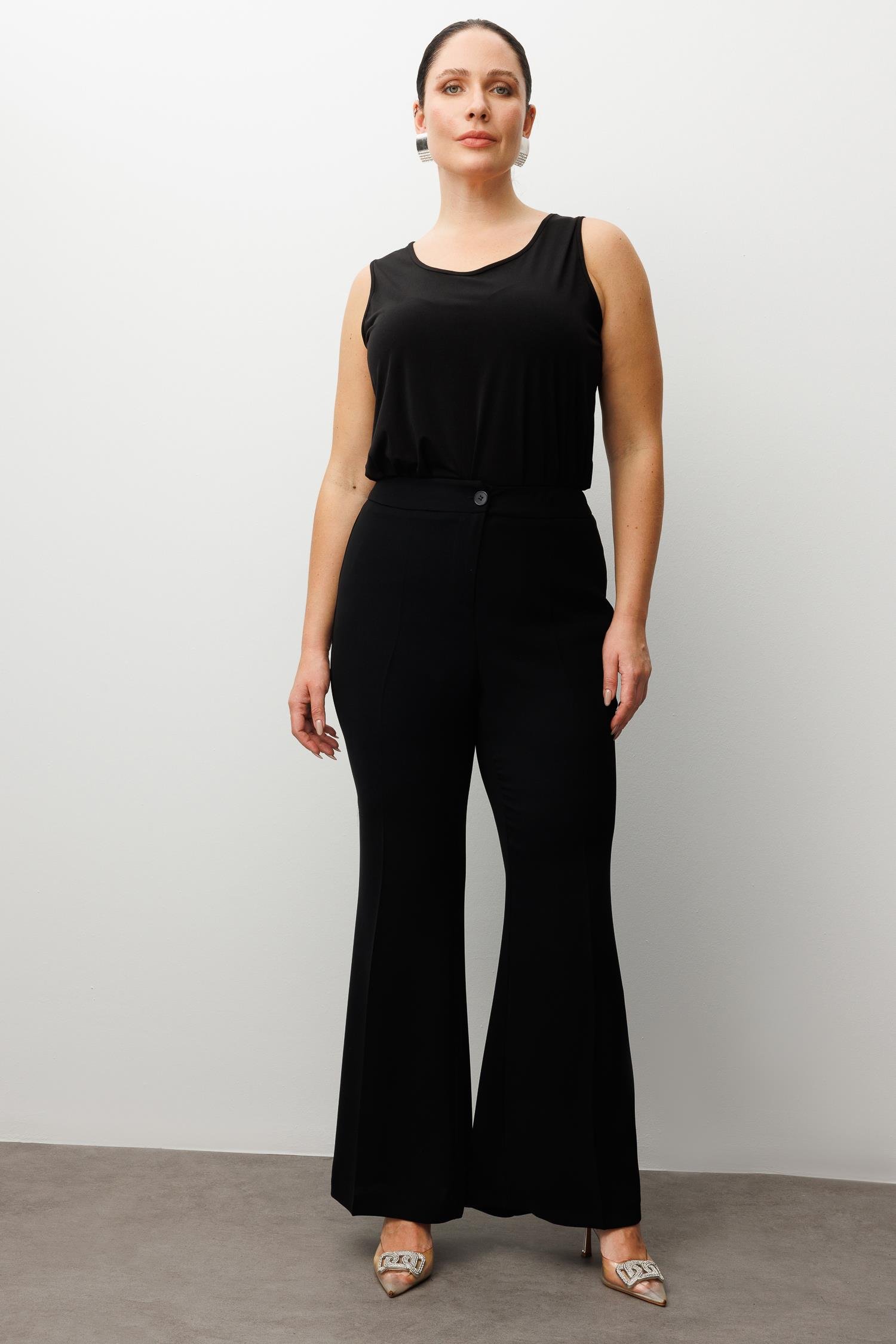 Modailgi  Geniş Paça Pantolon - 50057 Siyah