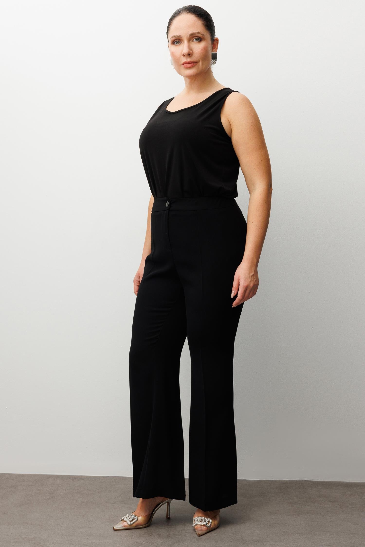 Modailgi  Geniş Paça Pantolon - 50057 Siyah