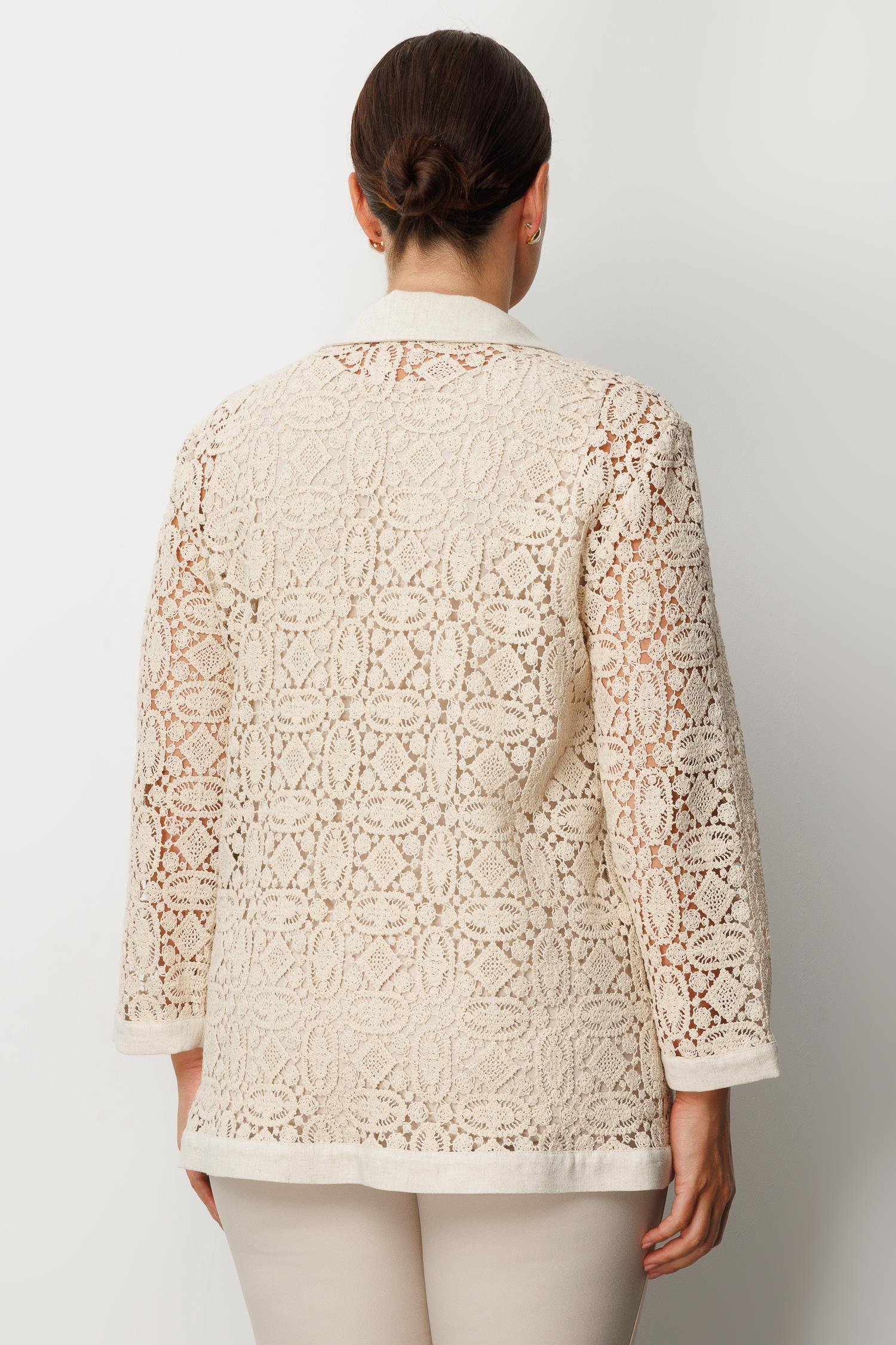 Modailgi  Güpür Dantelli Mono Yaka Bant Detaylı İkili Tunik Orijinal