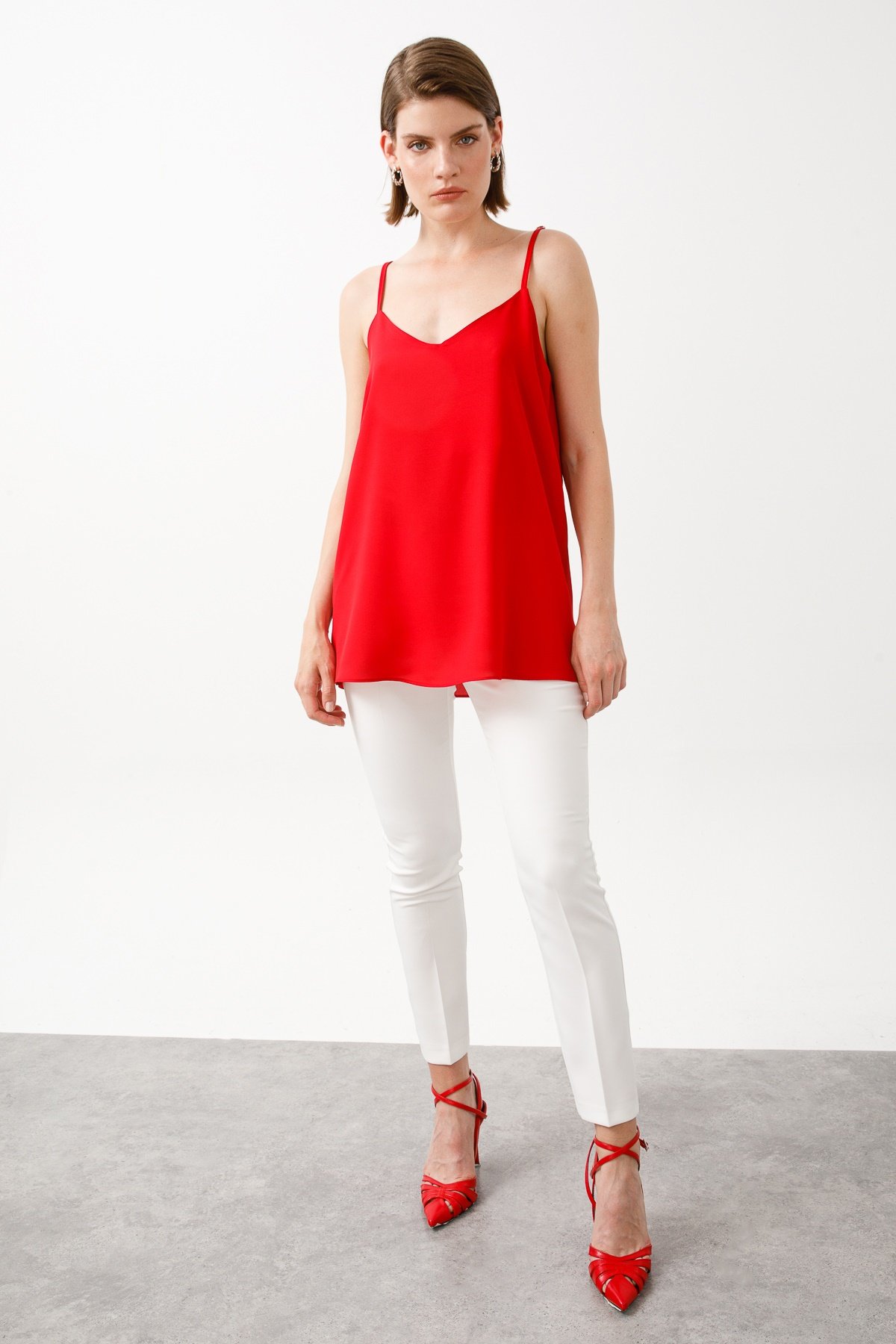 Modailgi  İp Askılı Atlet Kırmızı