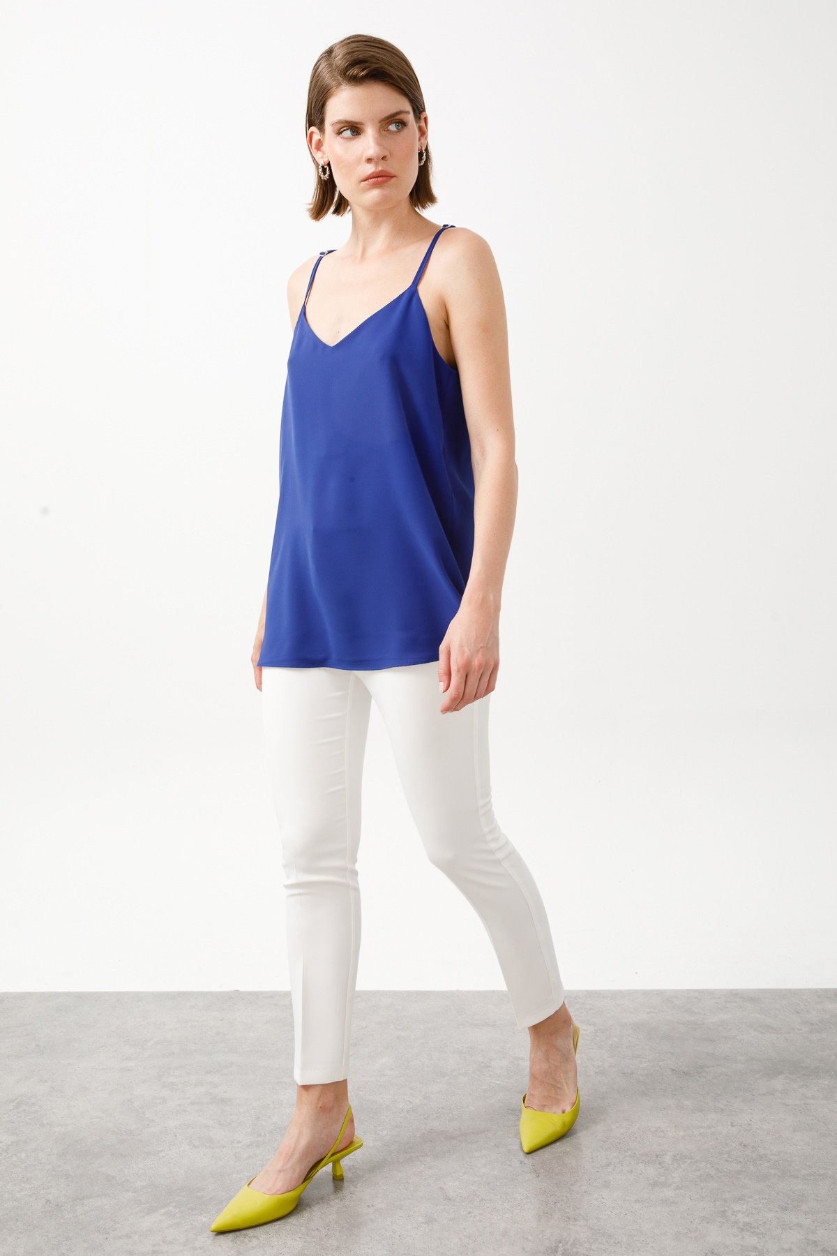 Modailgi  İp Askılı Atlet Saks