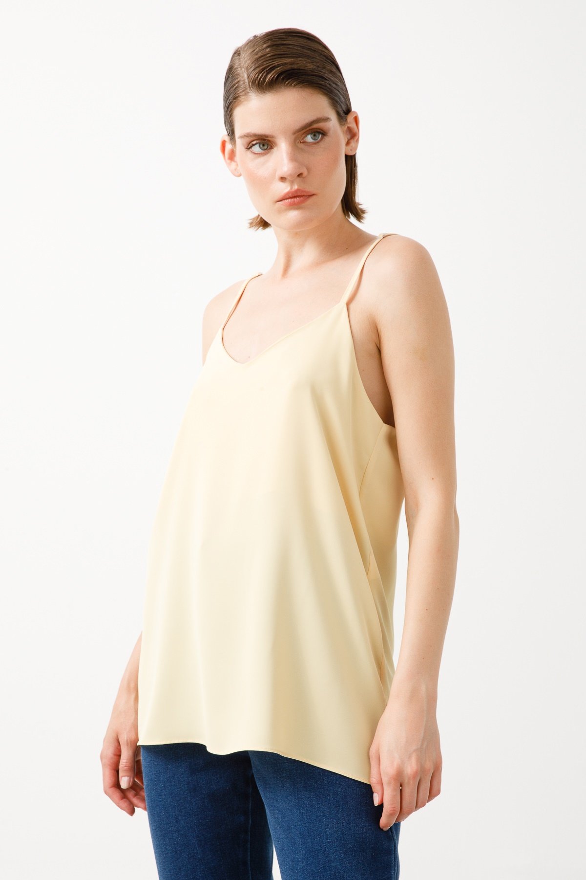 Modailgi  İp Askılı Atlet Sarı