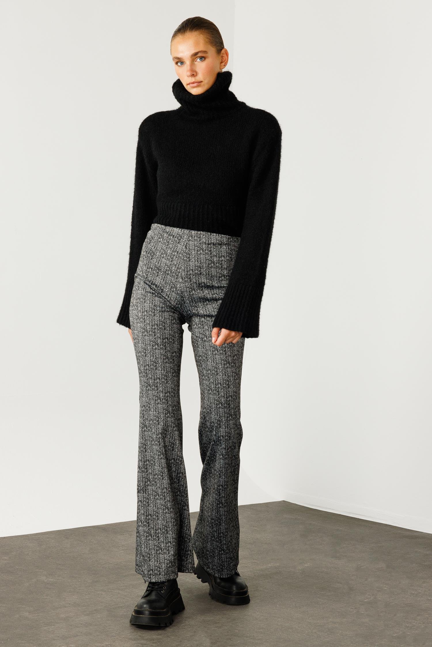 Modailgi  İspanyol Paça Örme Pantolon - 1573,7967 Antrasit