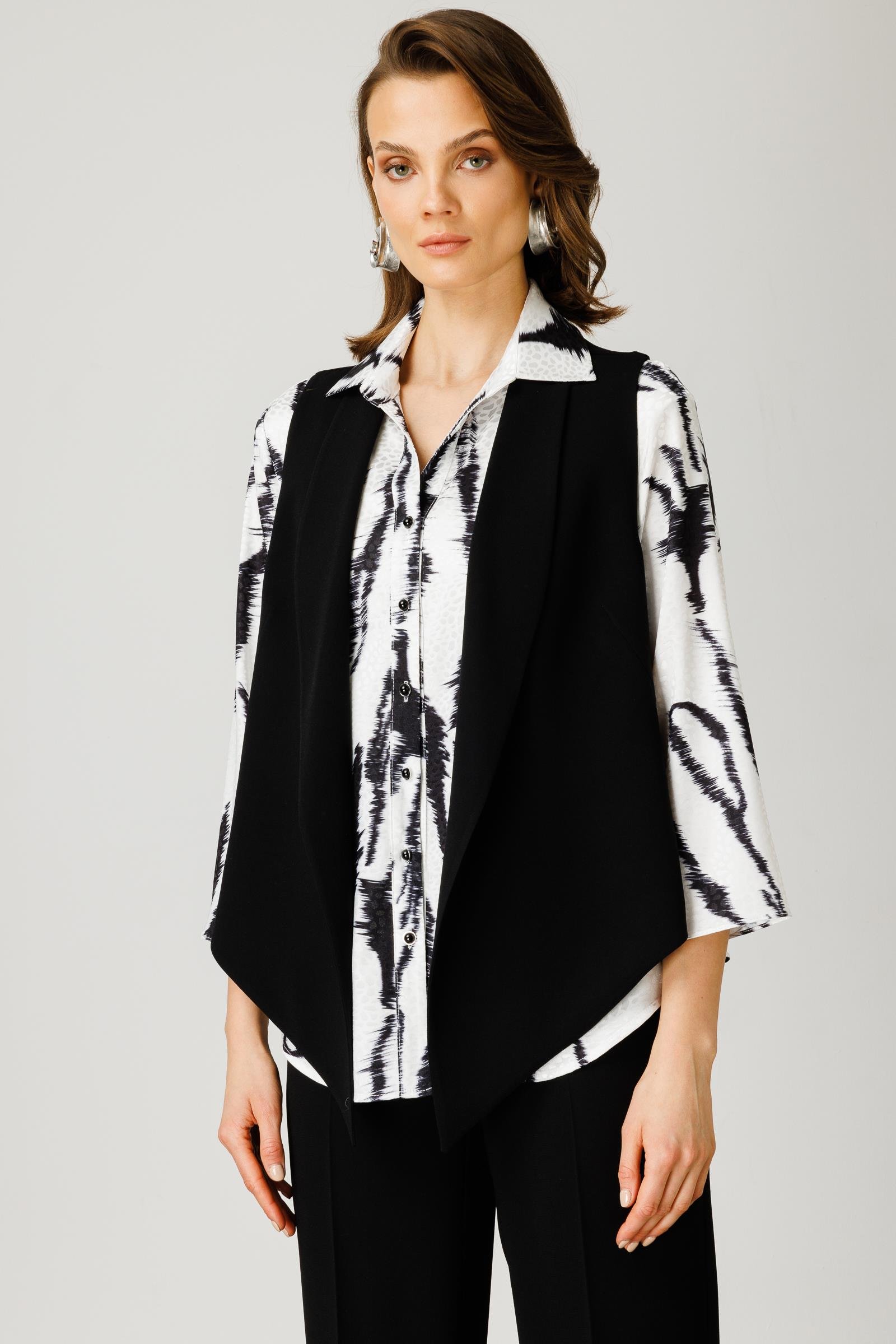 Modailgi  Jakar Desenli Salaş Gömlek Siyah