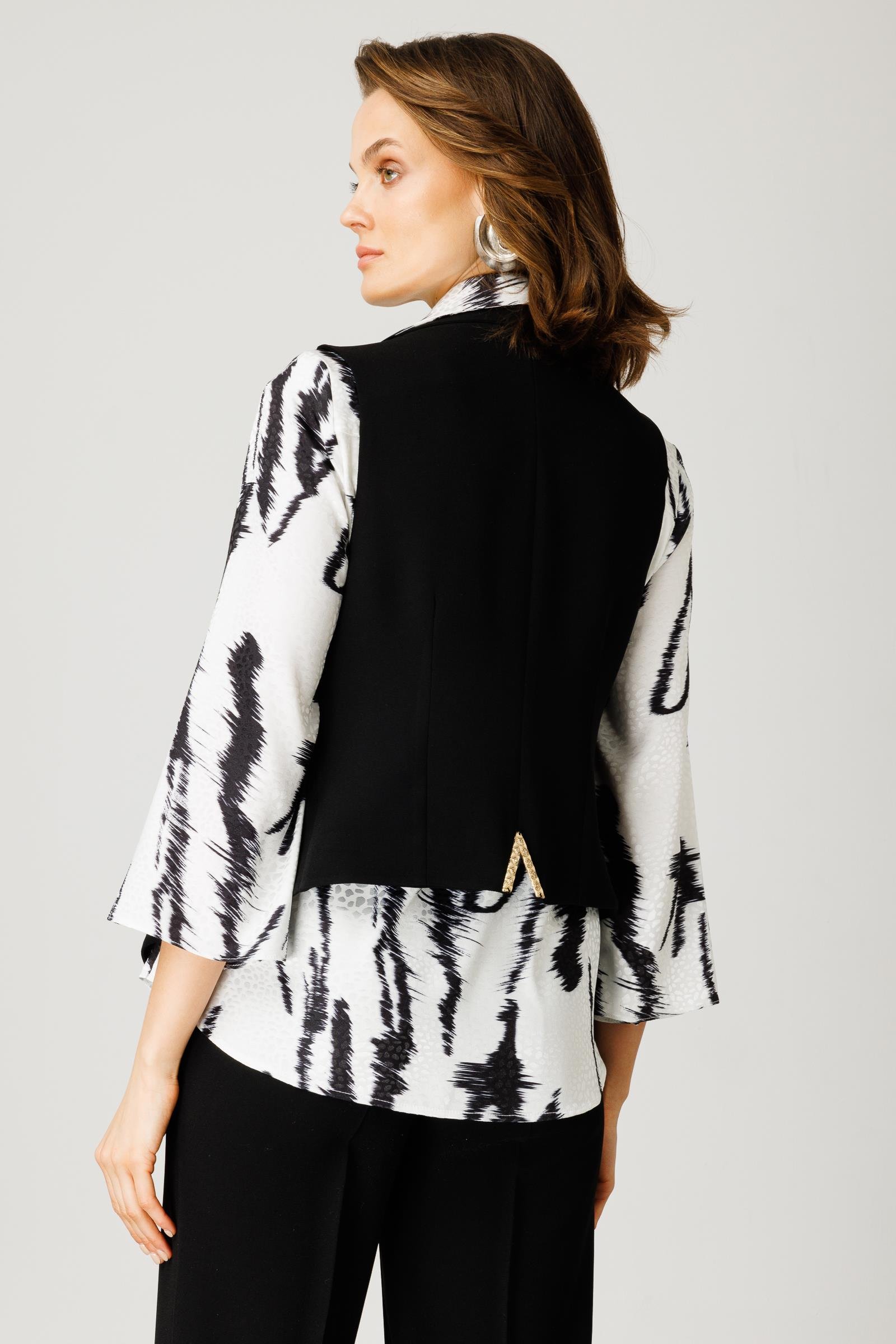 Modailgi  Jakar Desenli Salaş Gömlek Siyah