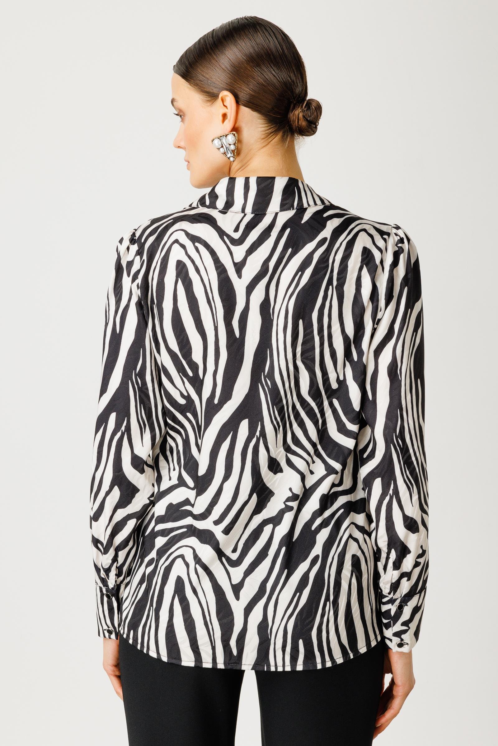 Modailgi  Jakarlı Klasik Gömlek Zebra