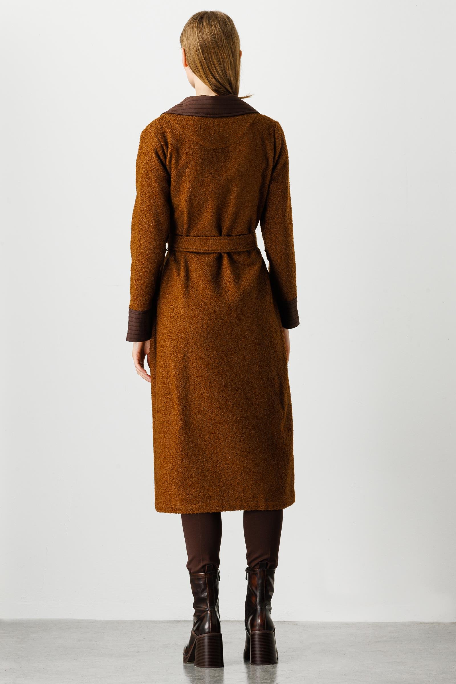 Modailgi  Kapitone Detaylı Uzun Kap Taba