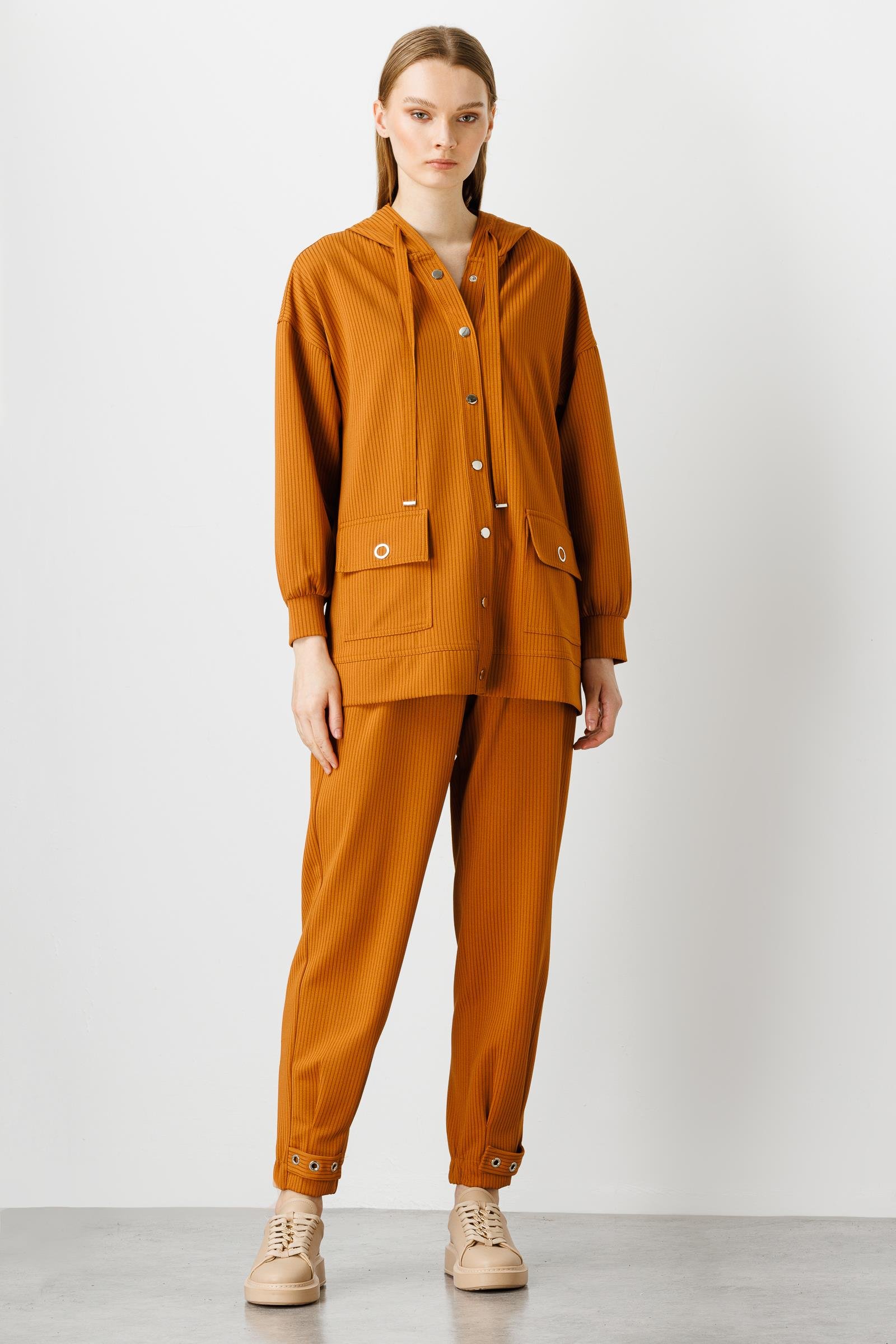 Modailgi  Kapüşonlu Örme Tunik Tarçın