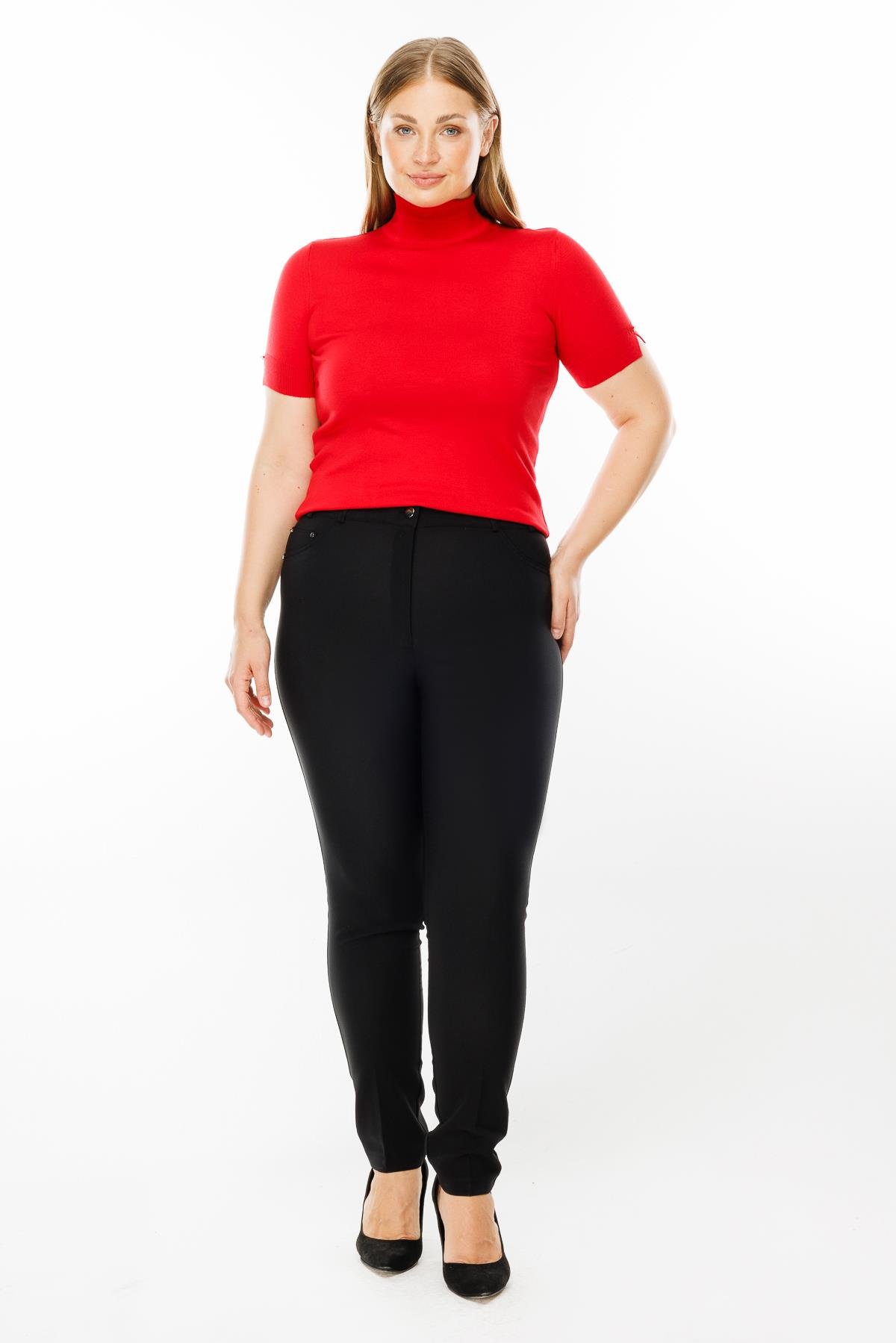 Modailgi  Kemeri Lastikli Pantolon Siyah