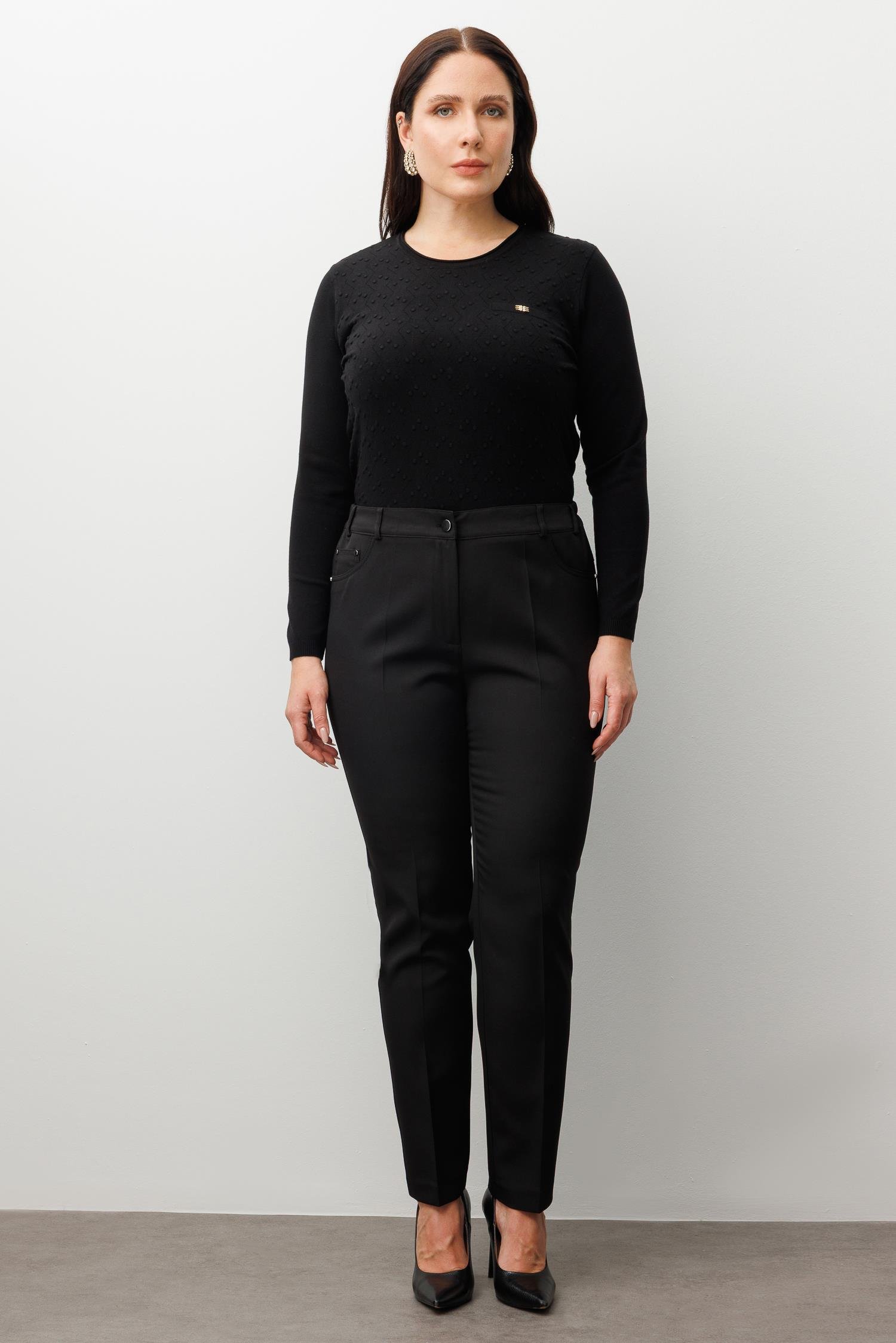 Modailgi  Kemeri Lastikli Pantolon Siyah