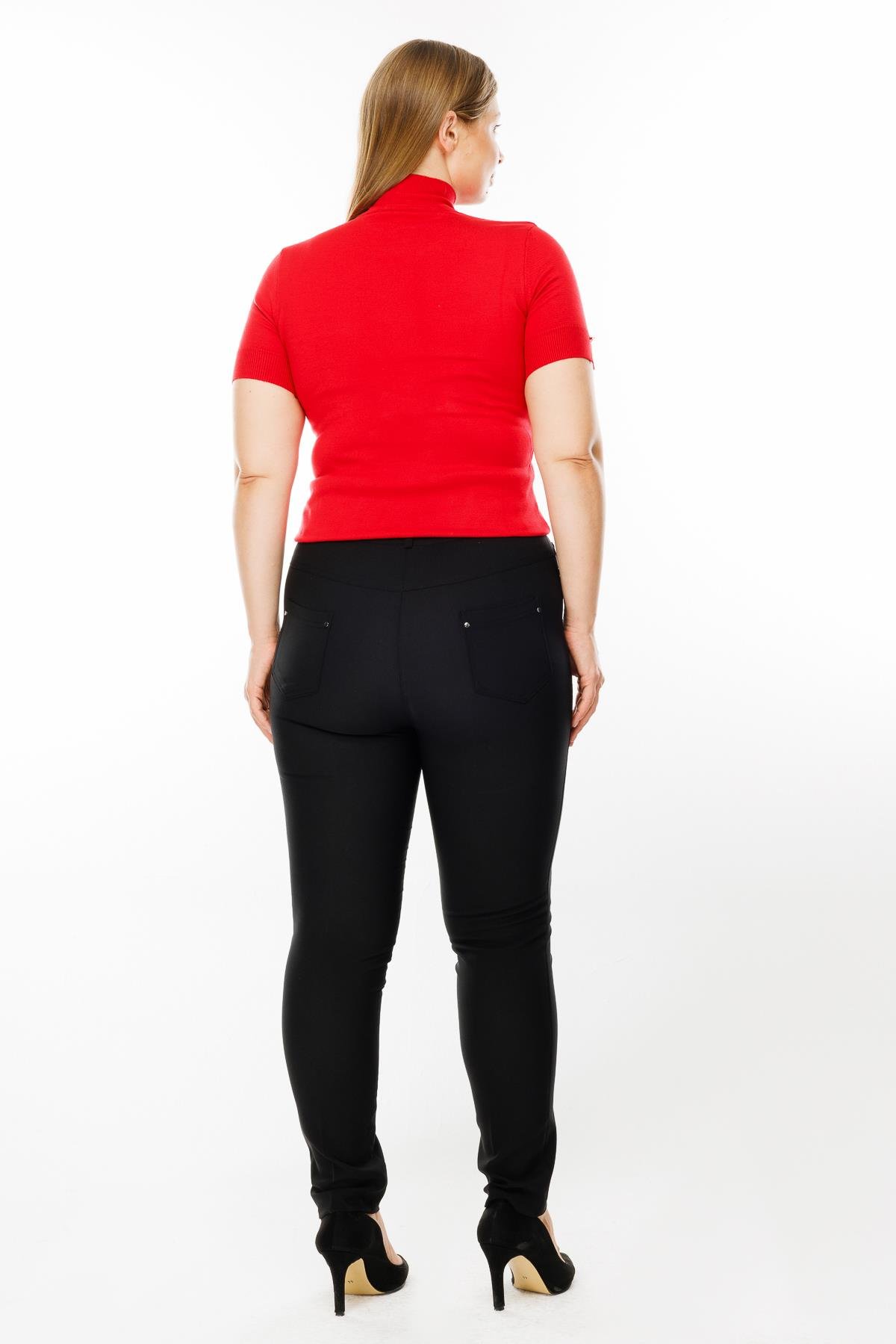 Modailgi  Kemeri Lastikli Pantolon Siyah