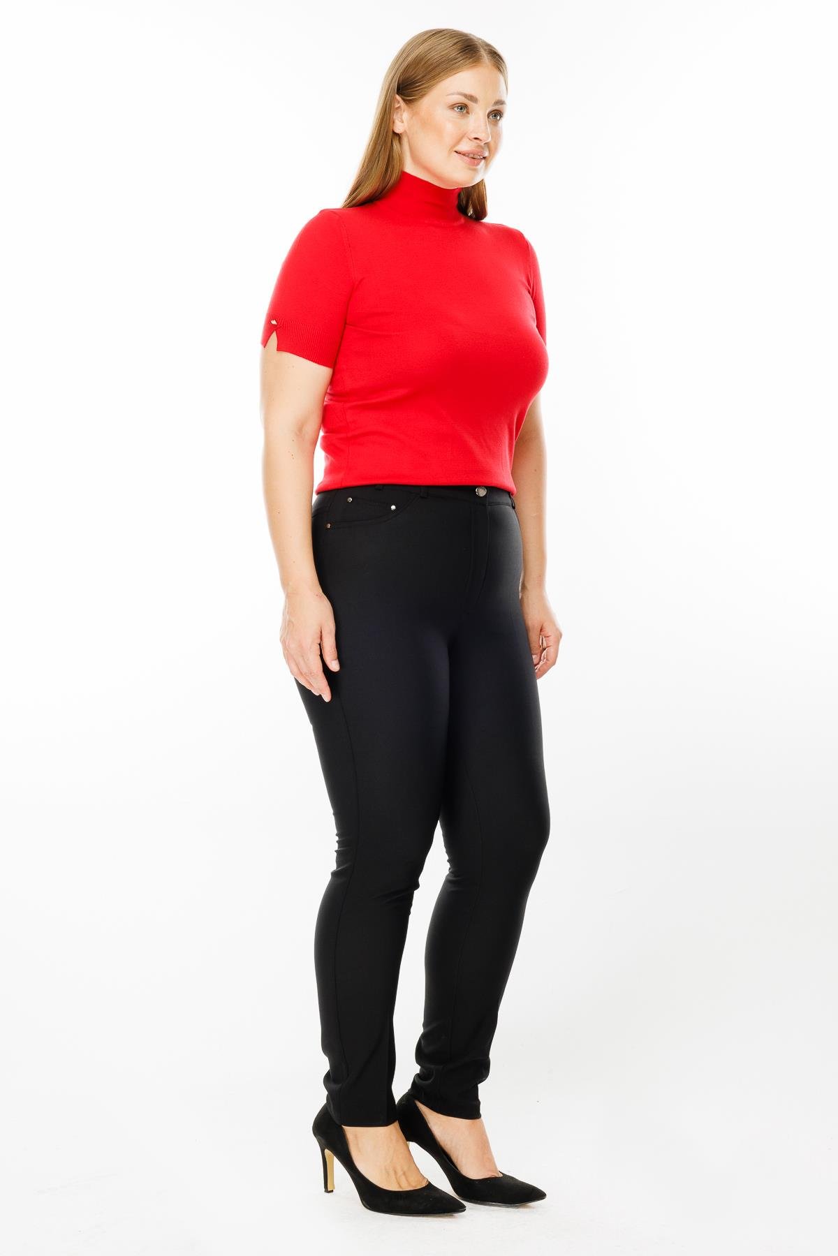 Modailgi  Kemeri Lastikli Pantolon Siyah