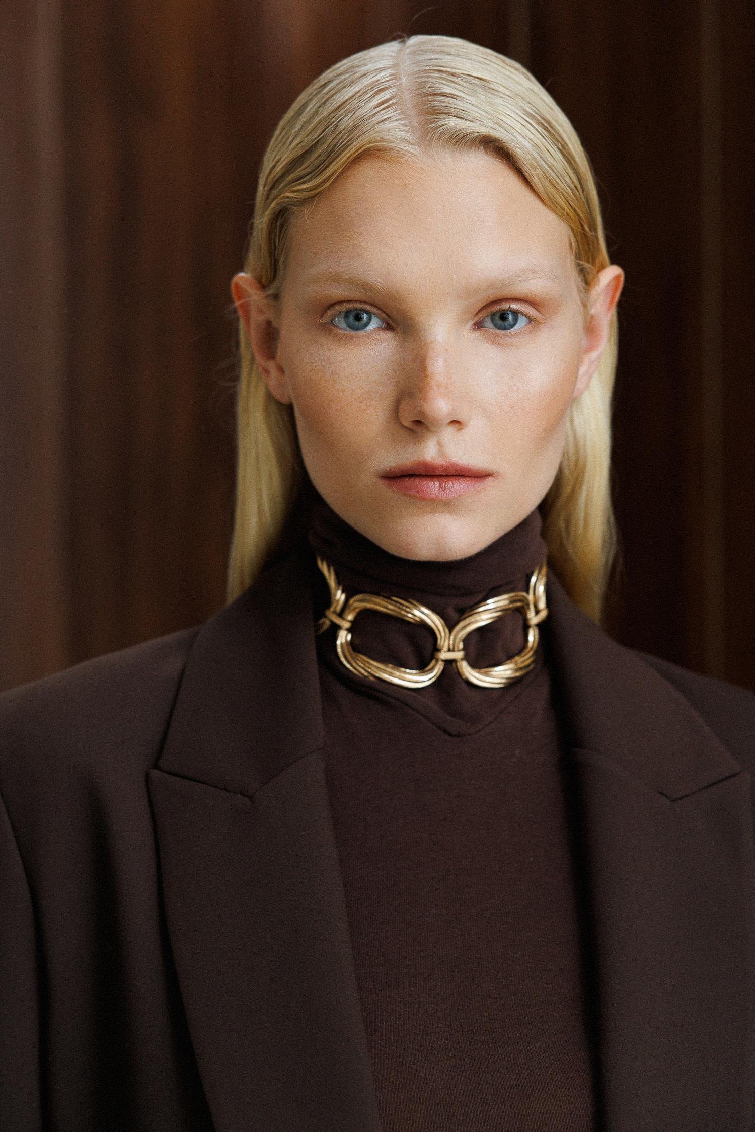 Modailgi  Kırlangıç Yaka Önü Açık Rahat Kesim Astarlı Ceket Kahve