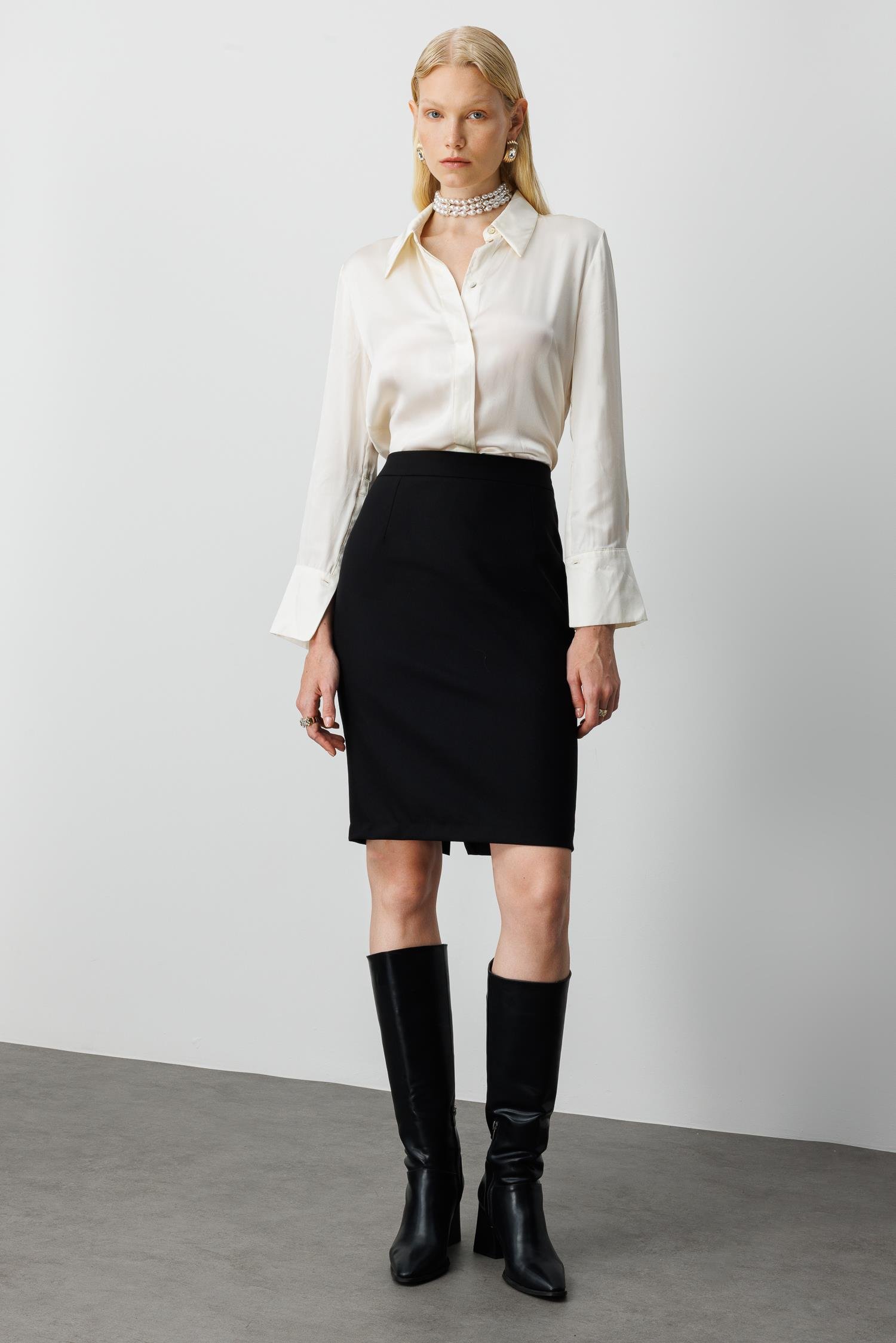 Modailgi  Kısa Küp Etek Siyah