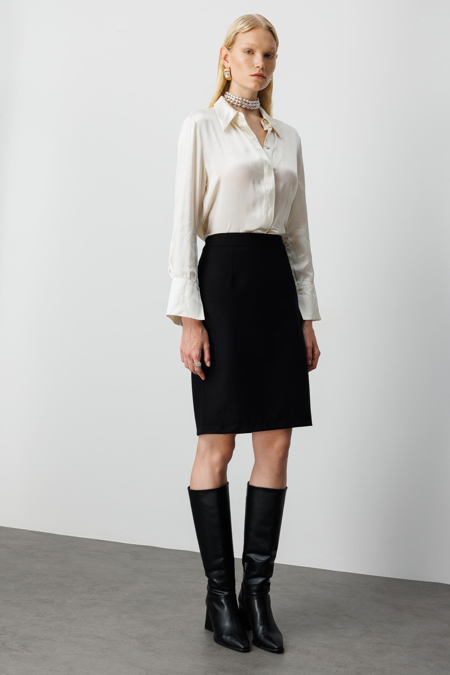 Modailgi  Kısa Küp Etek Siyah