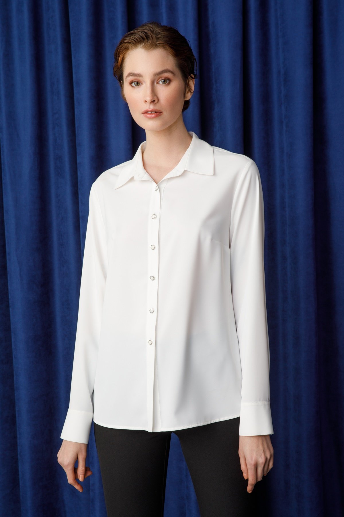 Modailgi  Klasik Erkek Yaka Gömlek Ekru