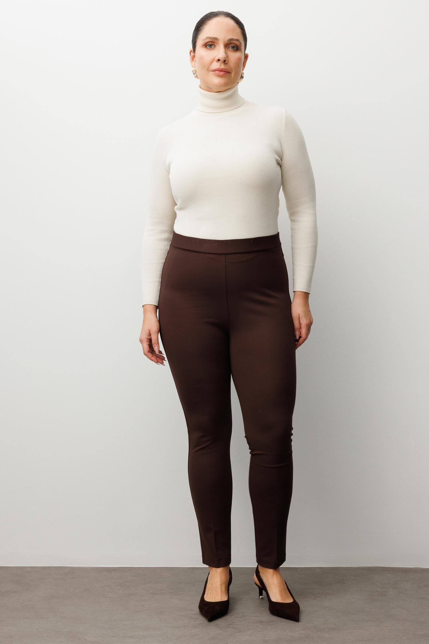 Modailgi  Klasik Tayt Pantolon Kahve